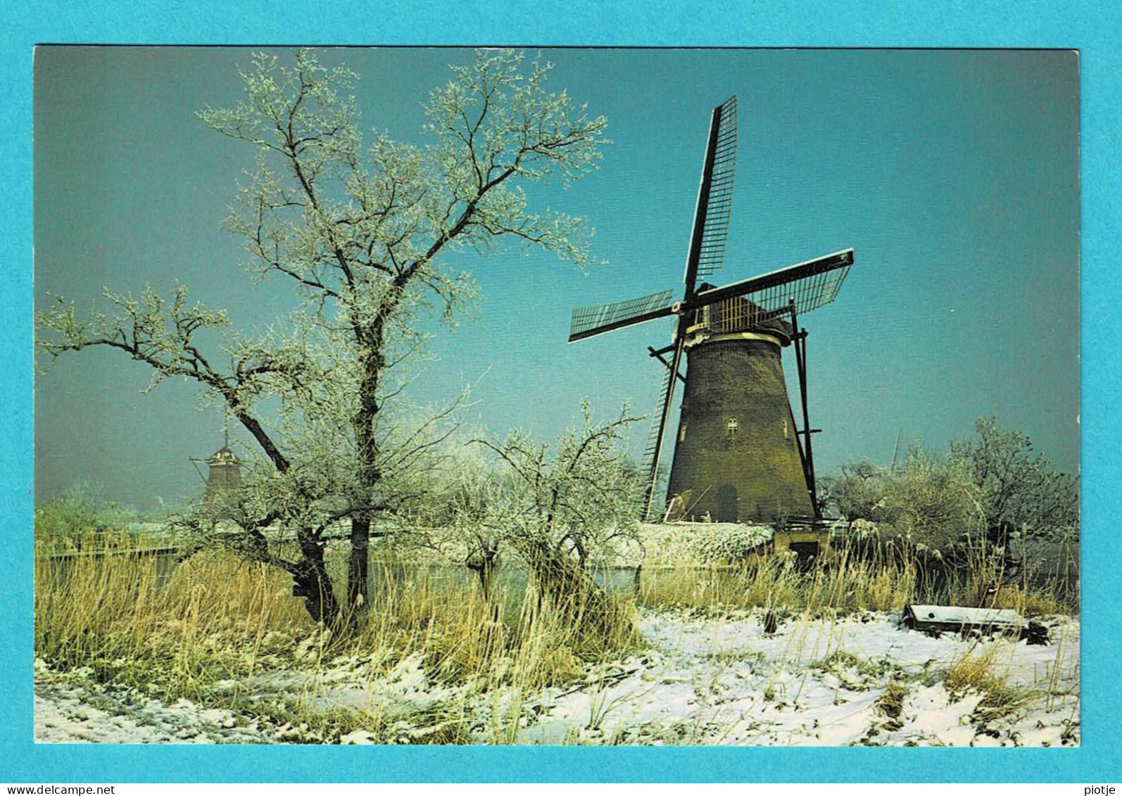 * Kinderdijk (Zuid Holland - Nederland) * (Euro Color Cards Sleeeuwijk) Moulin à Vent, Molen, Mill, Muhle, Snow, Neige - Kinderdijk