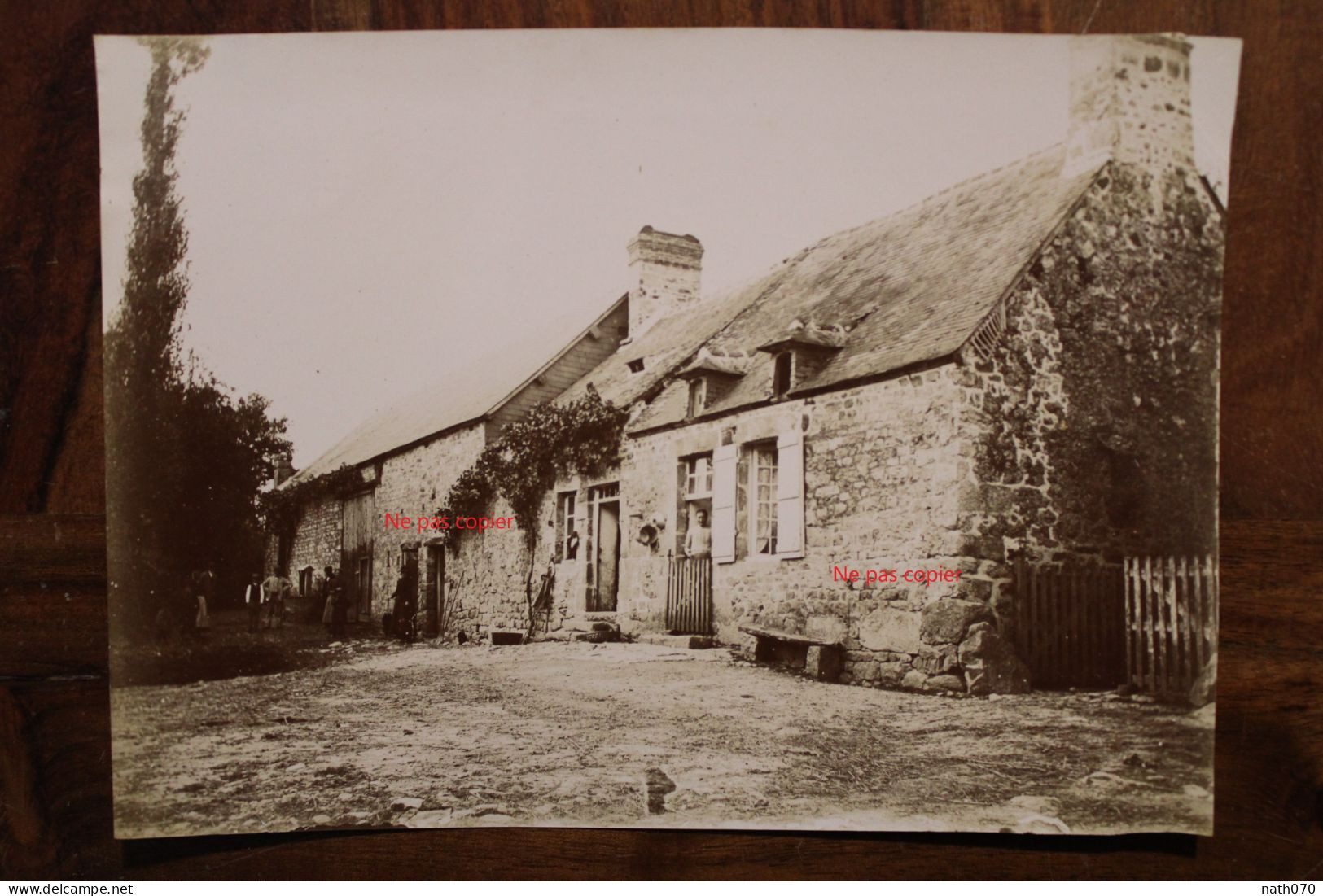 Photo 1900's Ferme Paysan Campagne Normandie Tirage Albuminé Albumen Print Vintage - Places