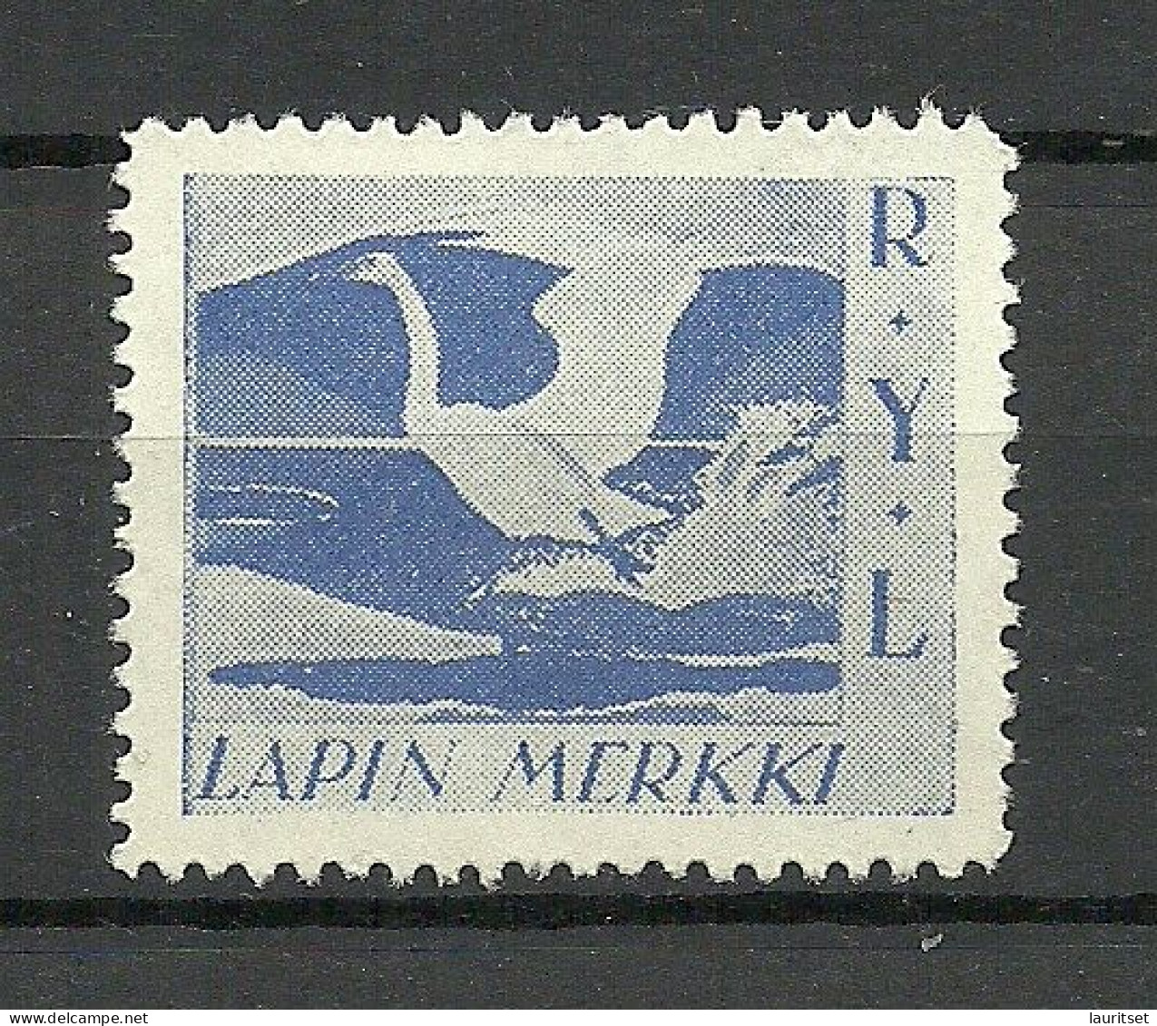 FINLAND Lapin Merkki Vignette Reklamemarke Bird Swan * - Swans