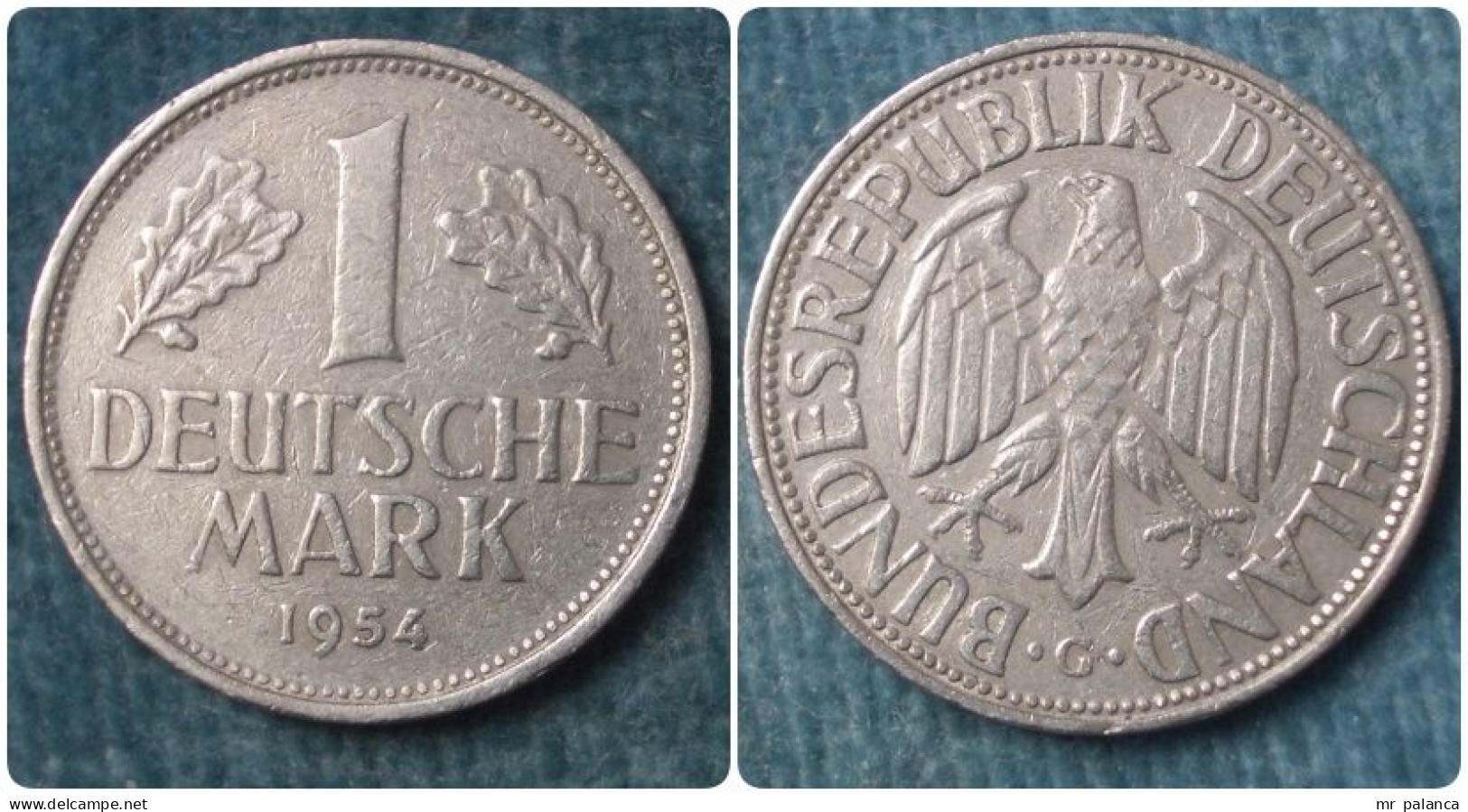 M_p> Germania 1 Marco 1954 G ( Karlsruhe ) Moneta NON COMUNE - 1 Mark