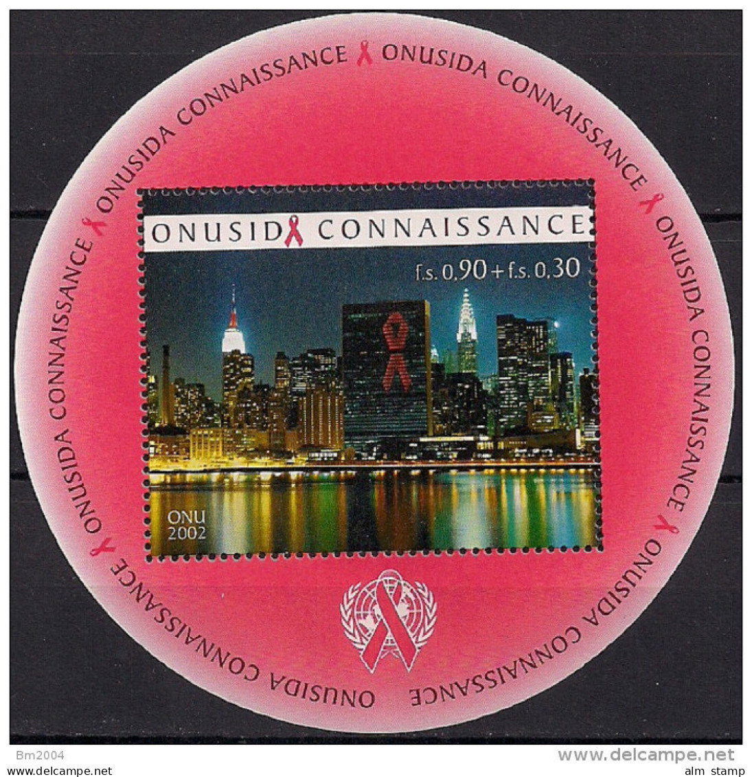 2002 UNO Genf  Mi. Bl 17 **MNH Gemeinsames Programm Der Vereinten Nationen Zur Aidsbekämpfung (UNAIDS) - Unused Stamps