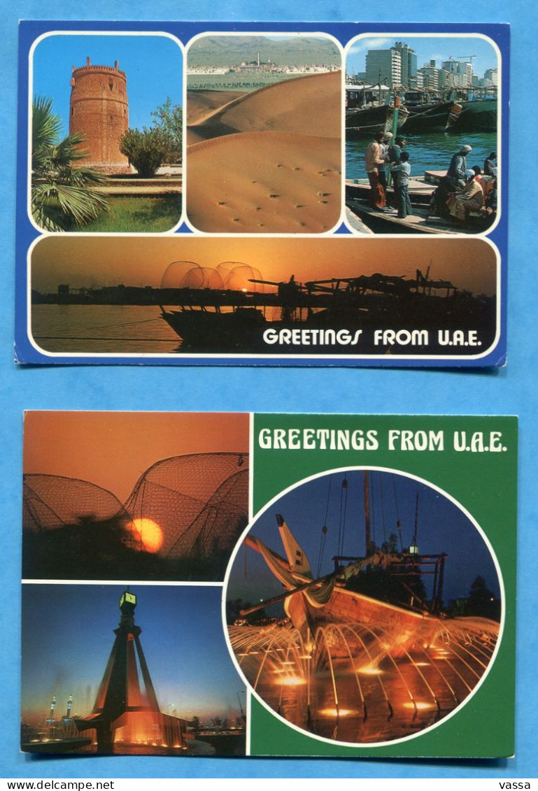 U.A.E. Greetings From United Arab Emirates . 2 Used PC - United Arab Emirates