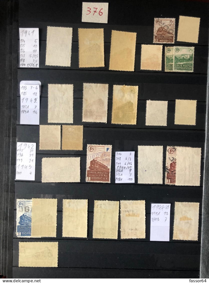 France Colis Postaux Neufs Et Oblitérés 1941/1945 Lot 376 Côte + 227 Euros - Other & Unclassified