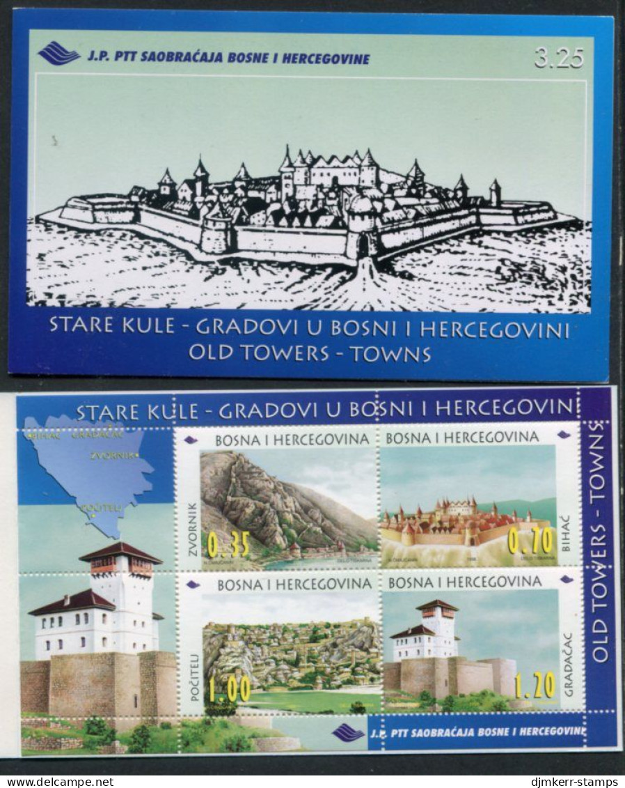 BOSNIA HERCEGOVINA (Sarajevo) 1998 Old Towns And Fortresses Booklet, MNH / ** - Bosnia Erzegovina