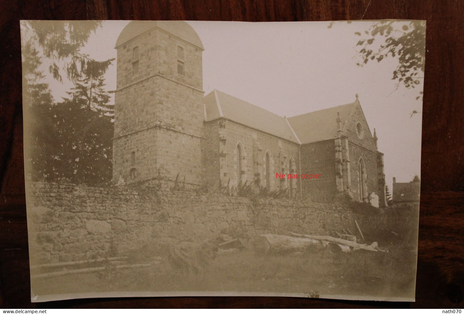 Photo 1900's Eglise St Saint Hilaire De Briouze Normandie Tirage Albuminé Albumen Print Vintage - Orte