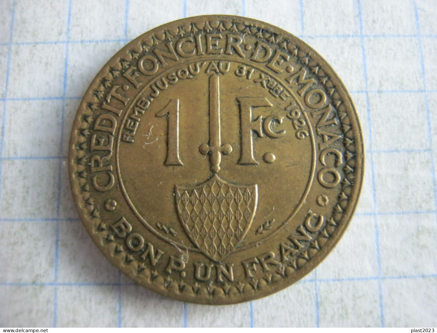 Monaco 1 Franc 1924 - 1922-1949 Louis II