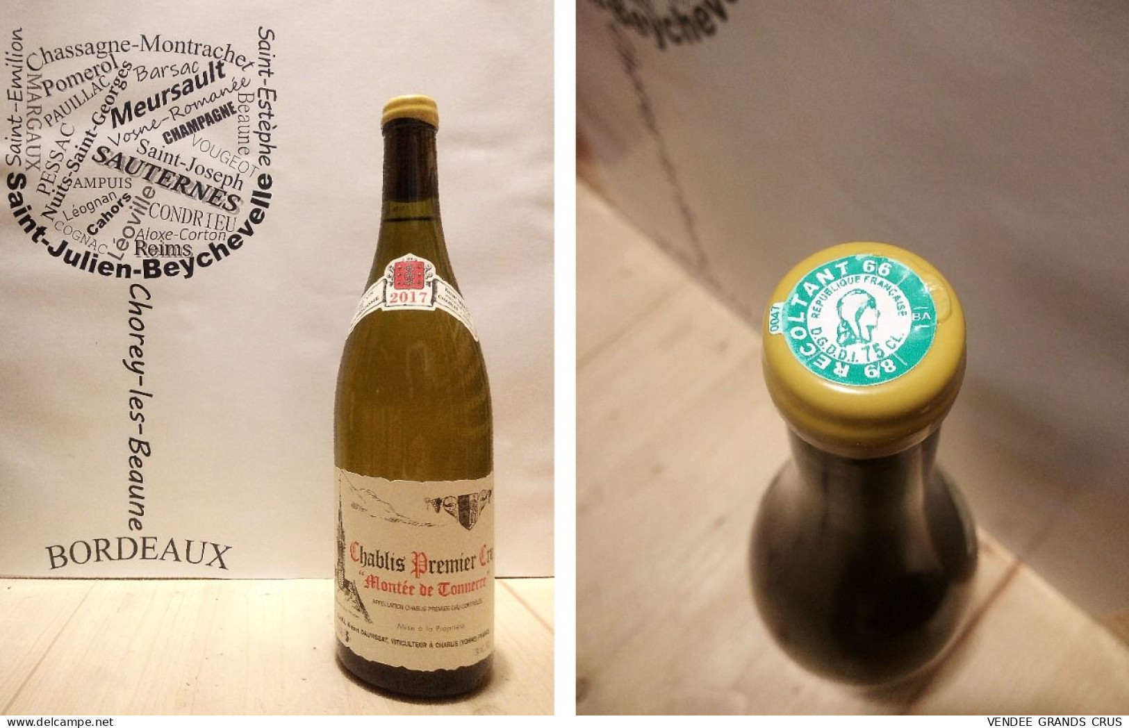Chablis 1er Cru 2017 – Montée De Tonnerre – Vincent Dauvissat - Chablis - 1er Cru - 1 X 75 Cl - Blanc - Wine