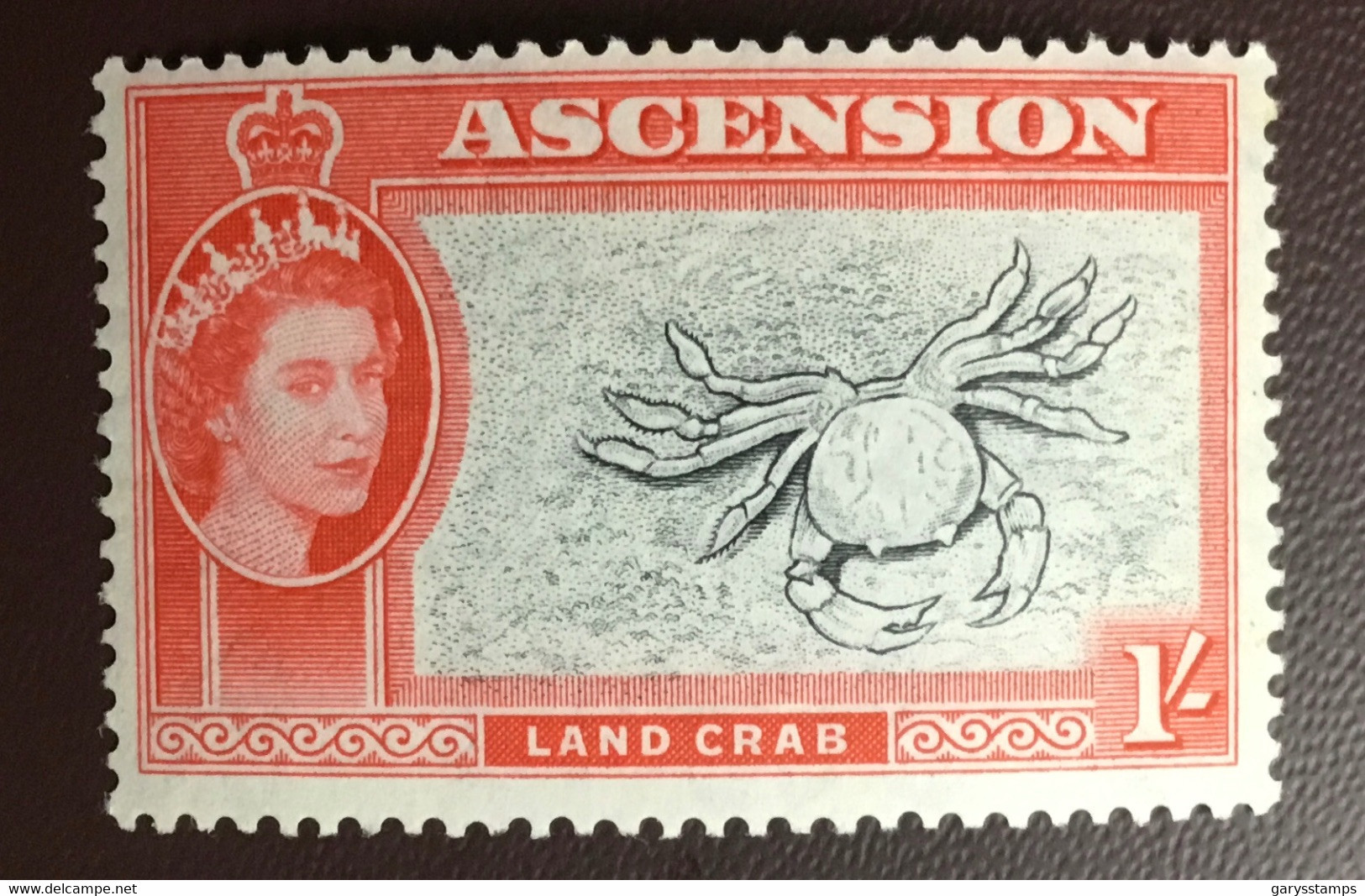 Ascension 1956 1s Land Crab From Definitives Set MH - Schalentiere