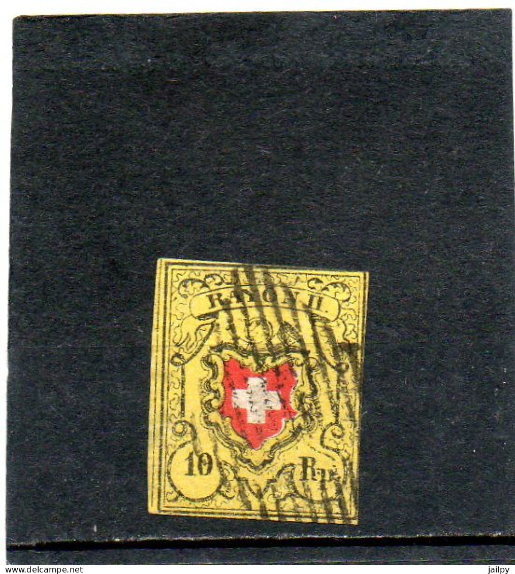 SUISSE  10 RP 1850   N° 15     Oblitéré - 1843-1852 Federale & Kantonnale Postzegels