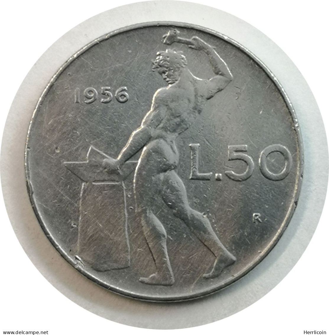 1956 - 50 Lire Grand Module - Italie [KM#95.1] - 50 Liras