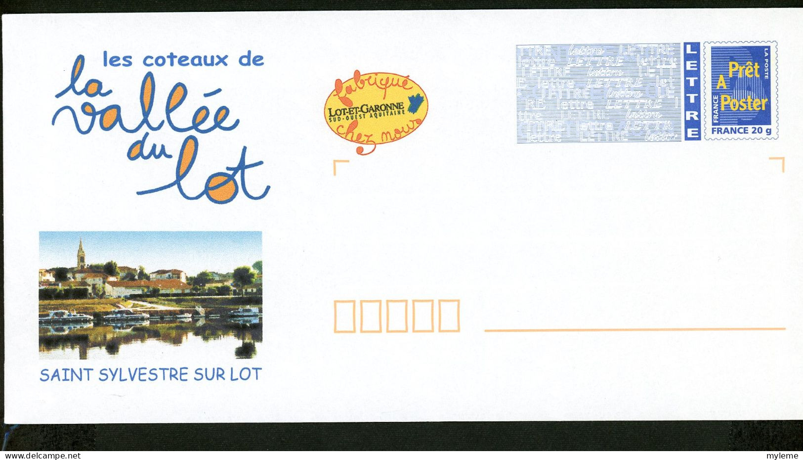 AC14-9 France PAP Timbre N° Logo Bleu Visuel St Sylvestre Sur Lot - PAP : Bijwerking /Logo Bleu