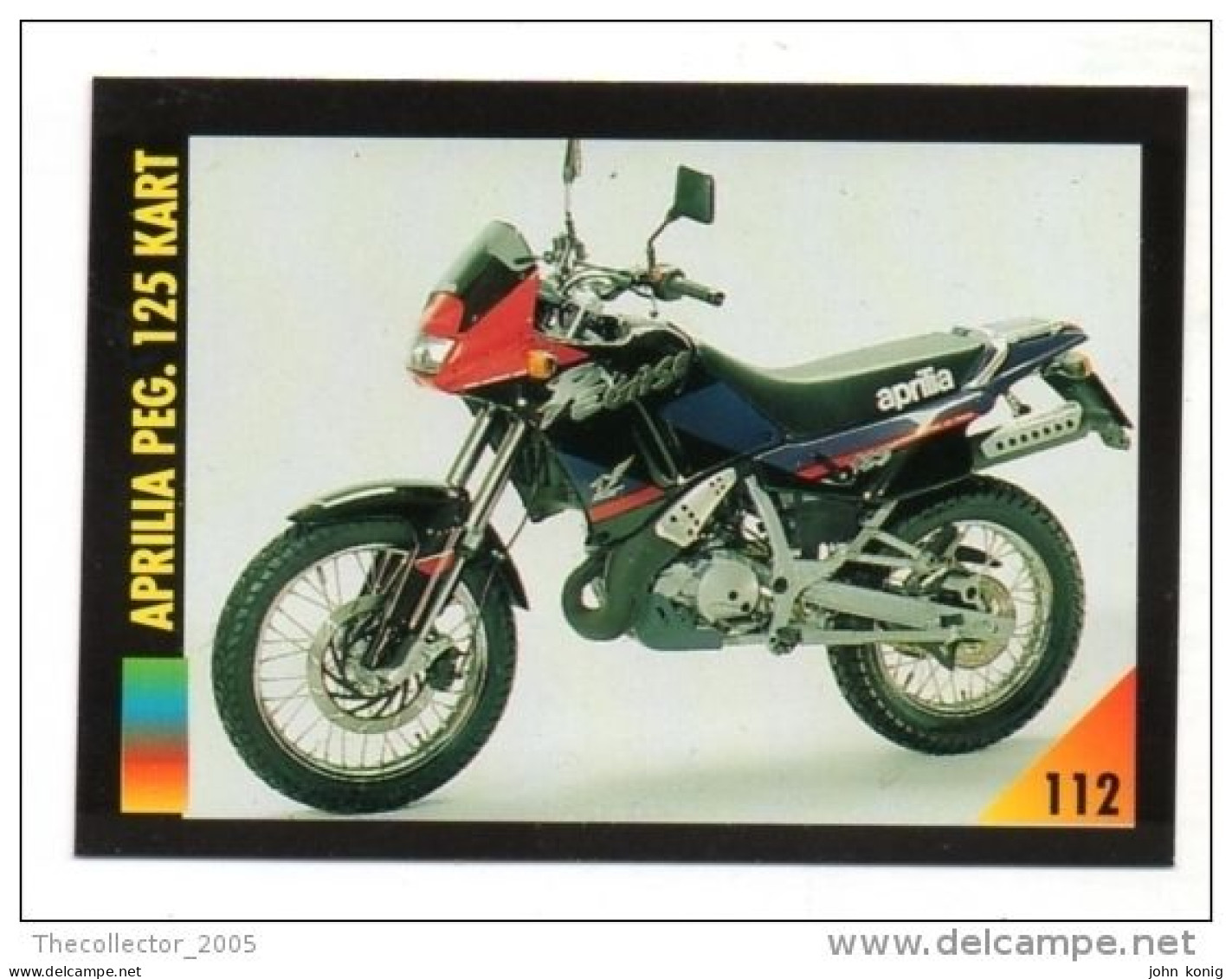 FIGURINA TRADING CARDS - LA MIA MOTO - MY MOTORBIKE - MASTERS EDIZIONI (1993) - APRILIA PEG. 125 KART - Motores