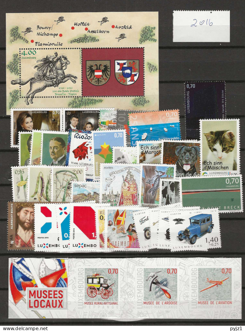 2016 MNH Luxemburg Year Collection Michel Postfris** - Full Years