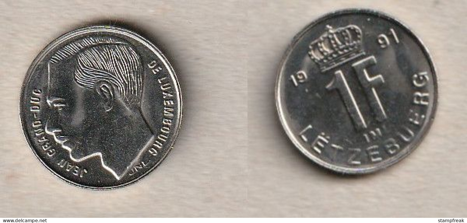 00732) Luxemburg, 1 Franc 1991 - Luxembourg