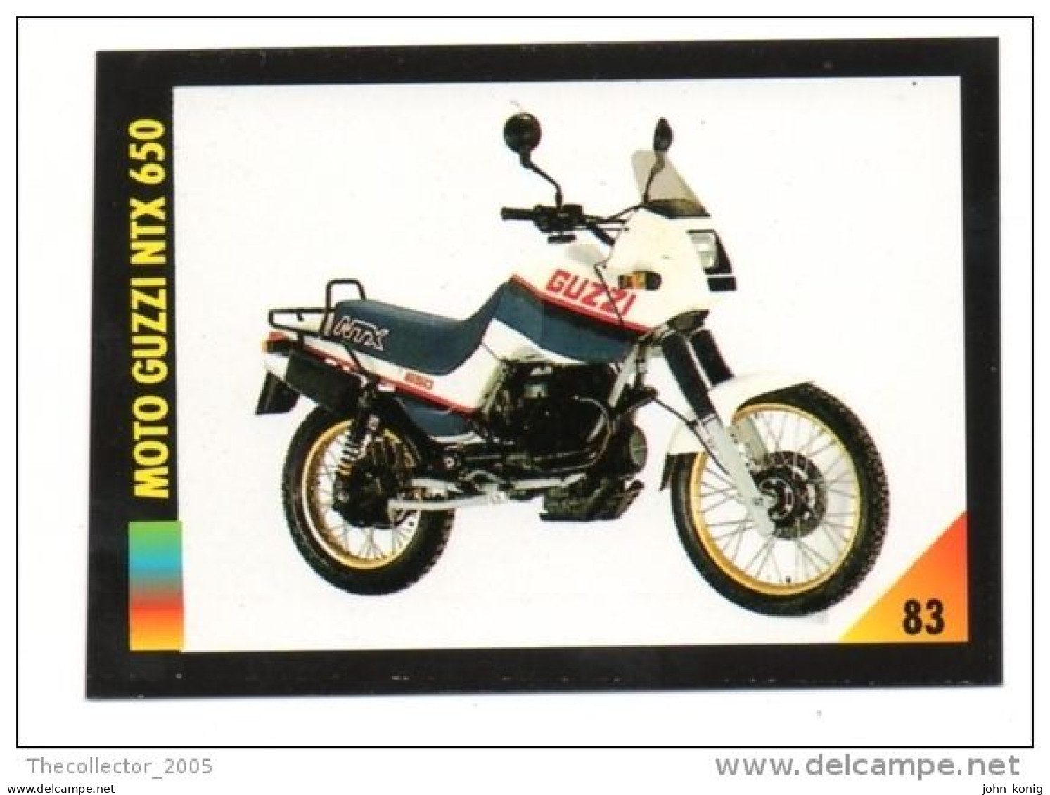 FIGURINA TRADING CARDS - LA MIA MOTO - MY MOTORBIKE - MASTERS EDIZIONI (1993) - MOTO GUZZI NTX 650 - Motores