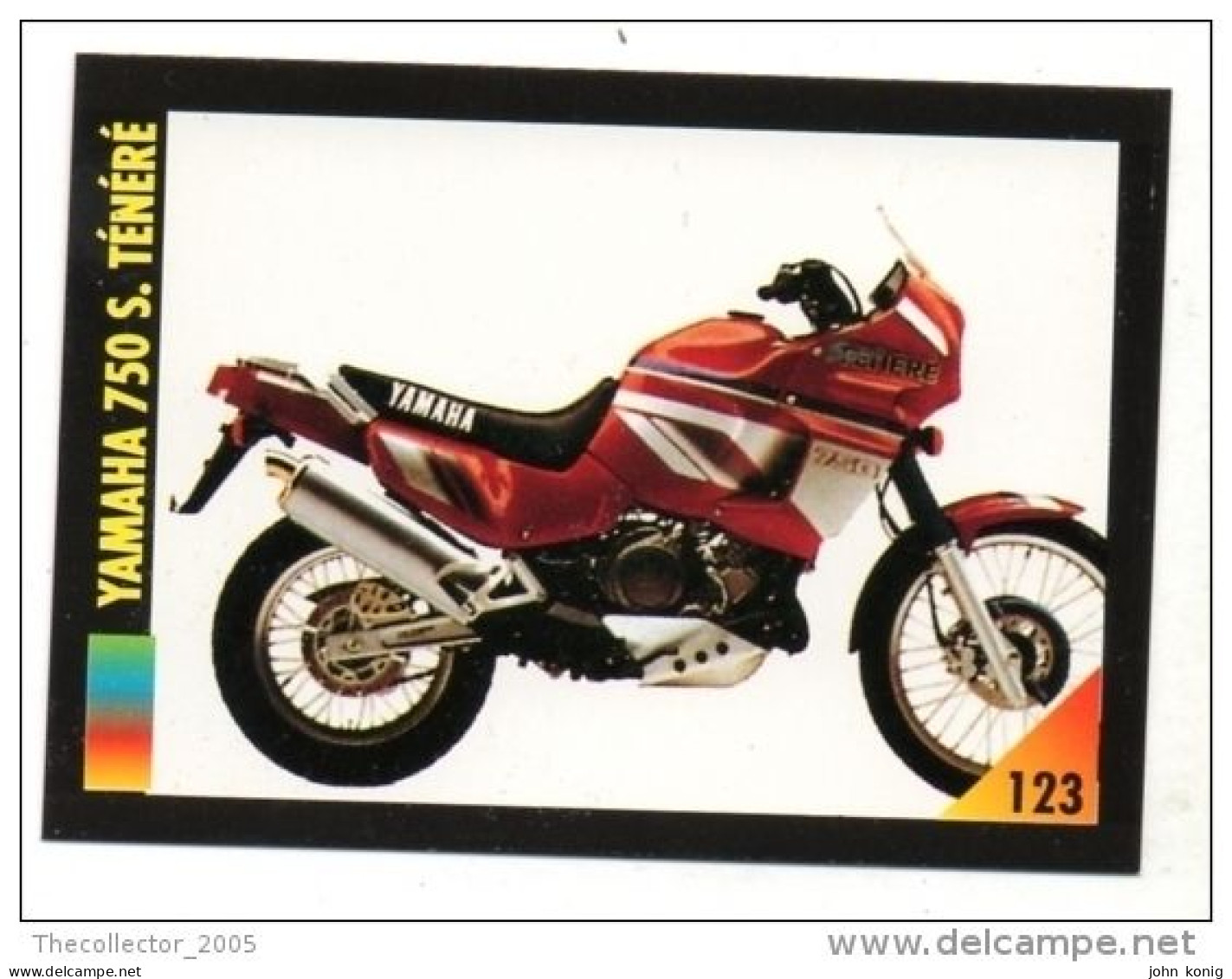 FIGURINA TRADING CARDS - LA MIA MOTO - MY MOTORBIKE - MASTERS EDIZIONI (1993) - YAMAHA 750 S. TENERE - Moteurs