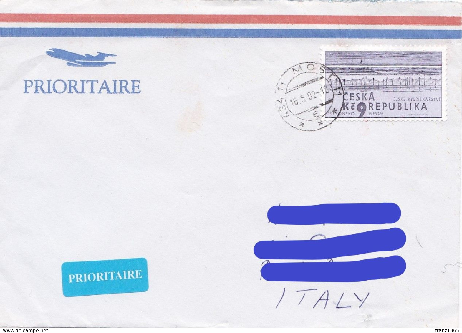 From Czech Republic To Italy - 2002 - Cartas & Documentos