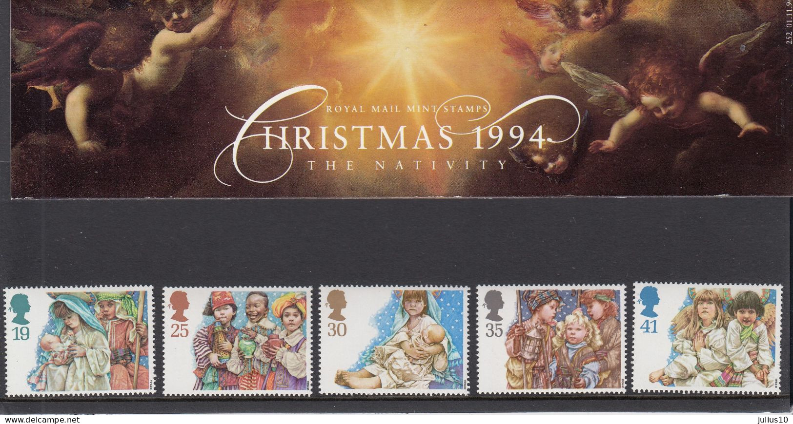 GREAT BRITAIN 1994 Christmas Presentation Pack Michel: 1539-1543 #722 - Sin Clasificación