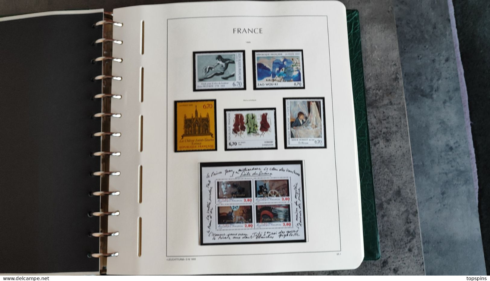 TIMBRE ALBUM LEUCHTTURM FRANCE 1995 / 2002 N** COMPLET VENDU VALEUR FACIALE 500€ TBE - 1990-1999