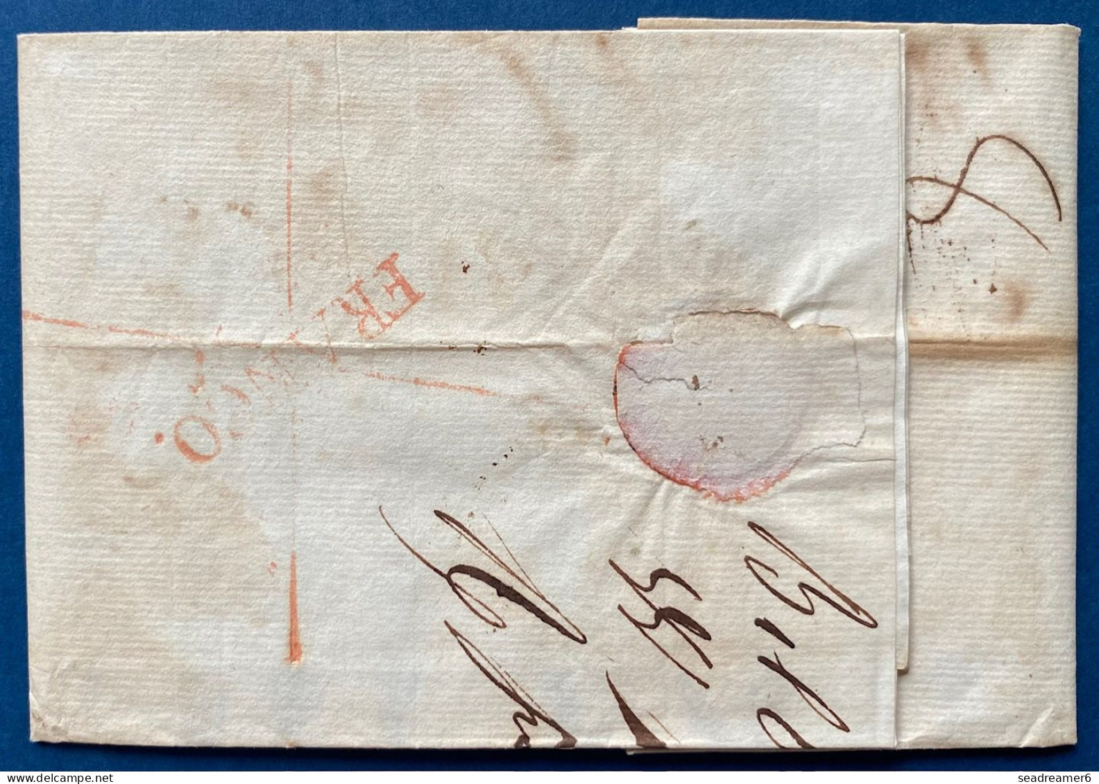 Lettre 23 NOV 1823 BILBAO Marque " B°/VIZCAYA " Pour ANGERS Marque " ESPAGNE PAR BAYONNE "+ Taxe 12 + Au Dos FRANCO TTB - ...-1850 Préphilatélie