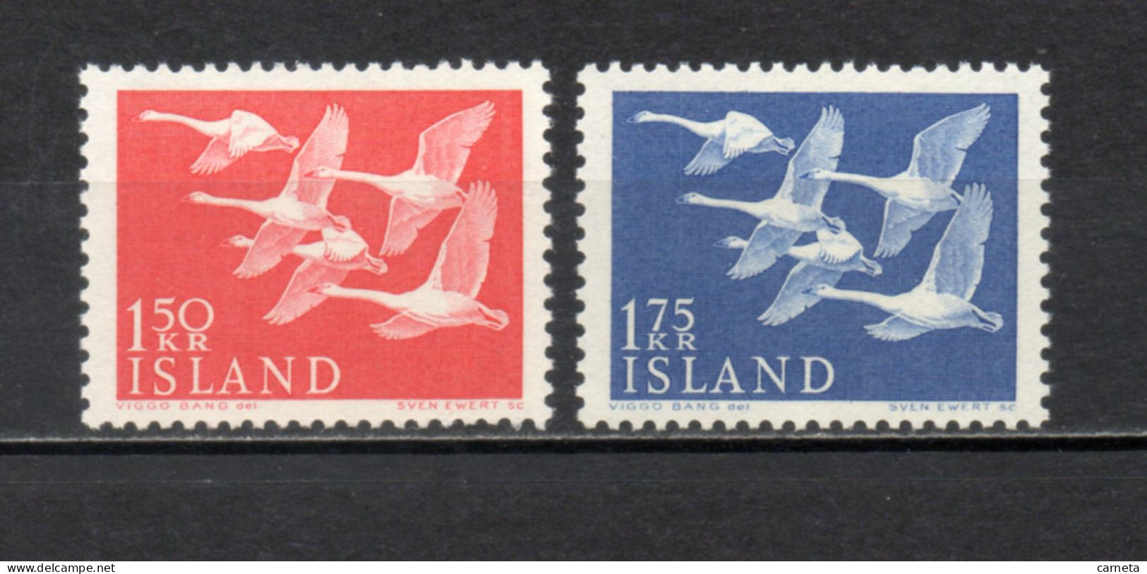 ISLANDE  N° 270 + 271   NEUFS SANS CHARNIERE COTE  13.00€    OISEAUX ANIMAUX FAUNE - Unused Stamps