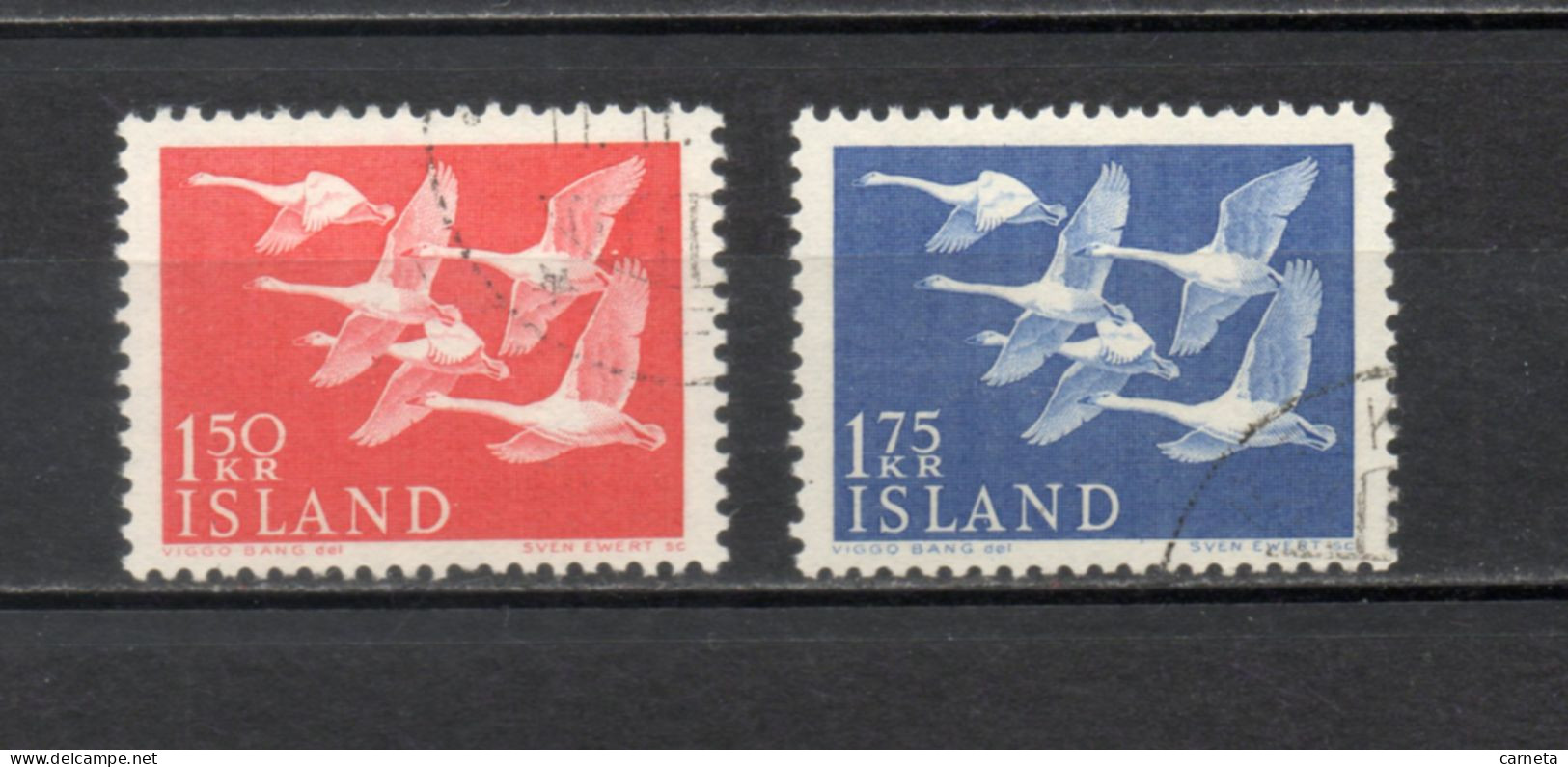 ISLANDE  N° 270 + 271   OBLITERES   COTE  14.75€    OISEAUX ANIMAUX FAUNE - Used Stamps