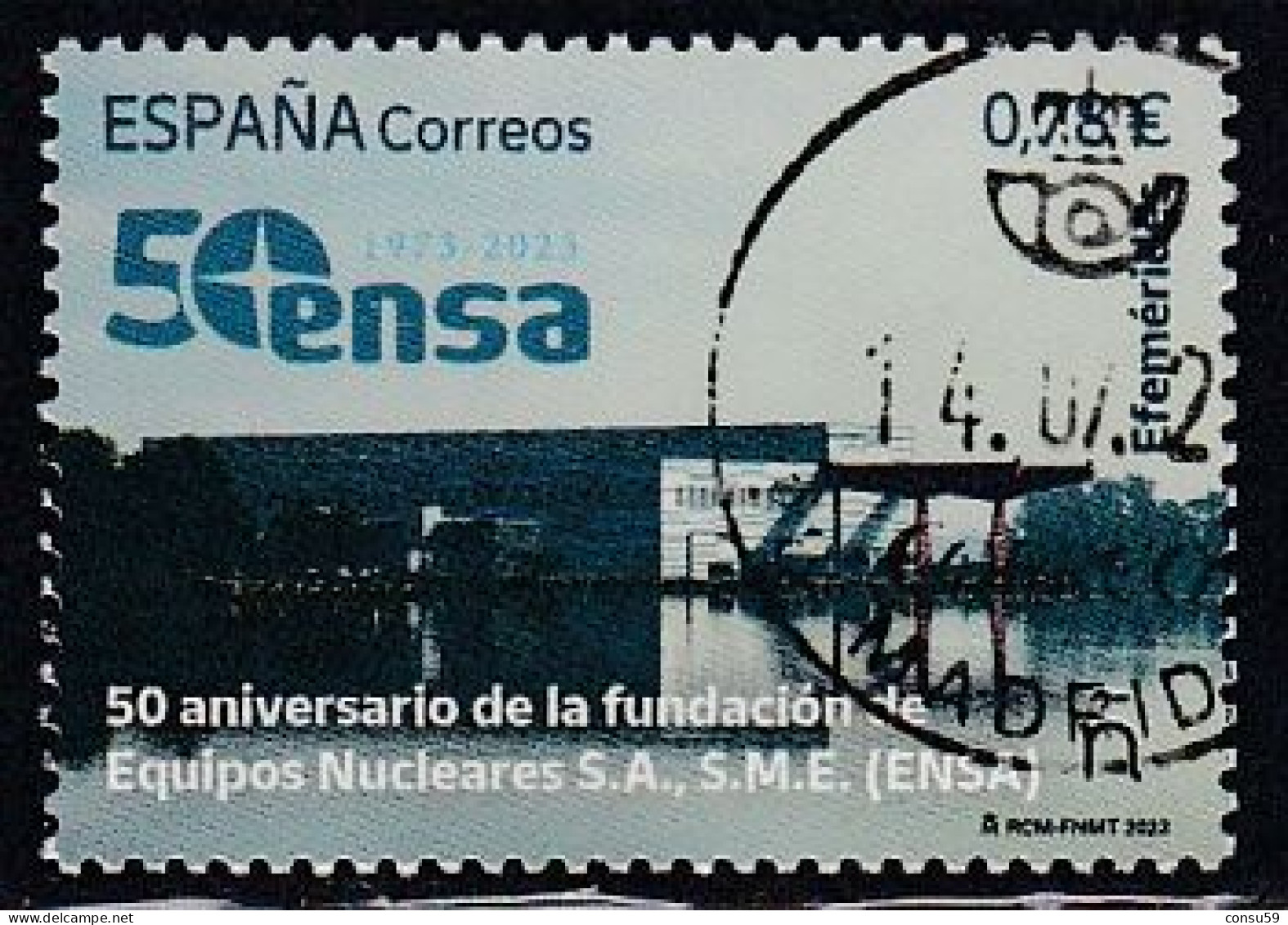 2023-ED. 5677 - 50 Aniversario De La Fundación De Equipos Nucleares S.A.- USADO - Oblitérés