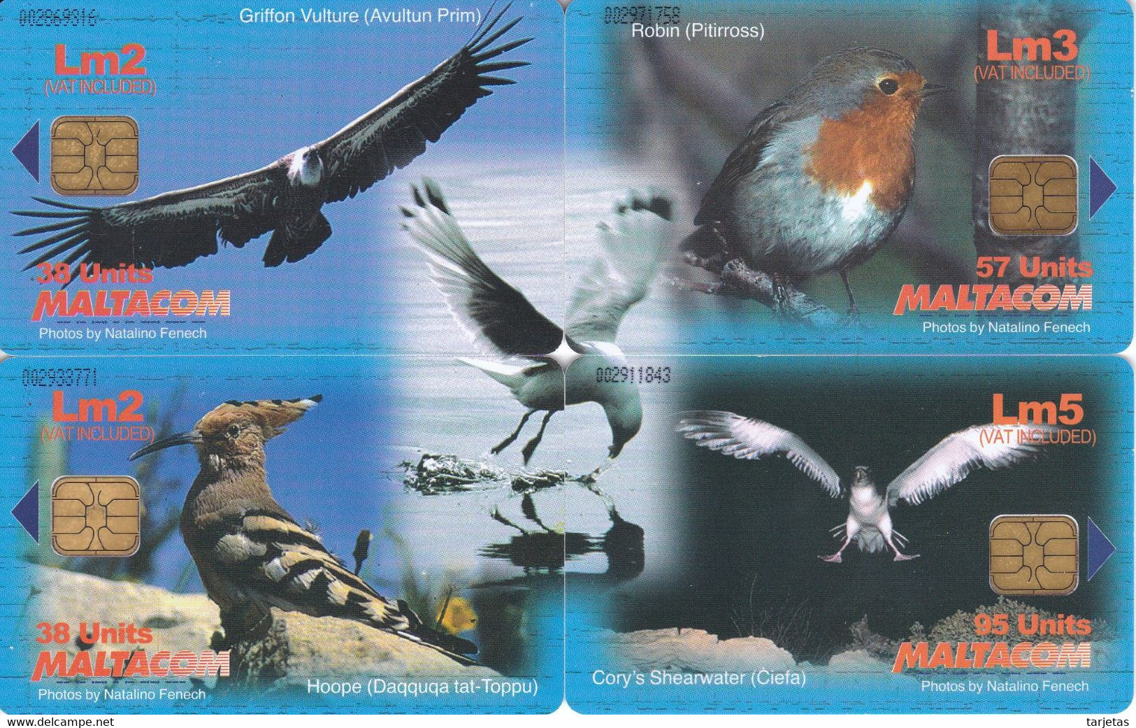 PUZZLE DE 4 TARJETAS DE MALTA DE PAJAROS (BIRD-PAJARO-OWL-CHOUETTE-BUHO) - Malte