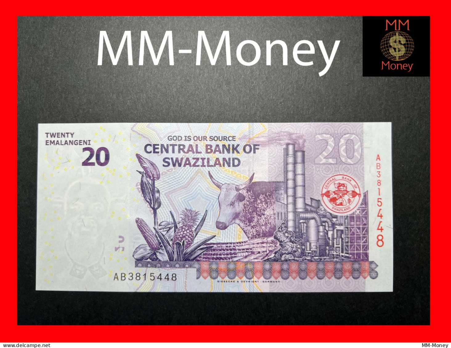 SWAZILAND  20 Emalangeni   6.9.2017   P.  37   UNC - Swasiland