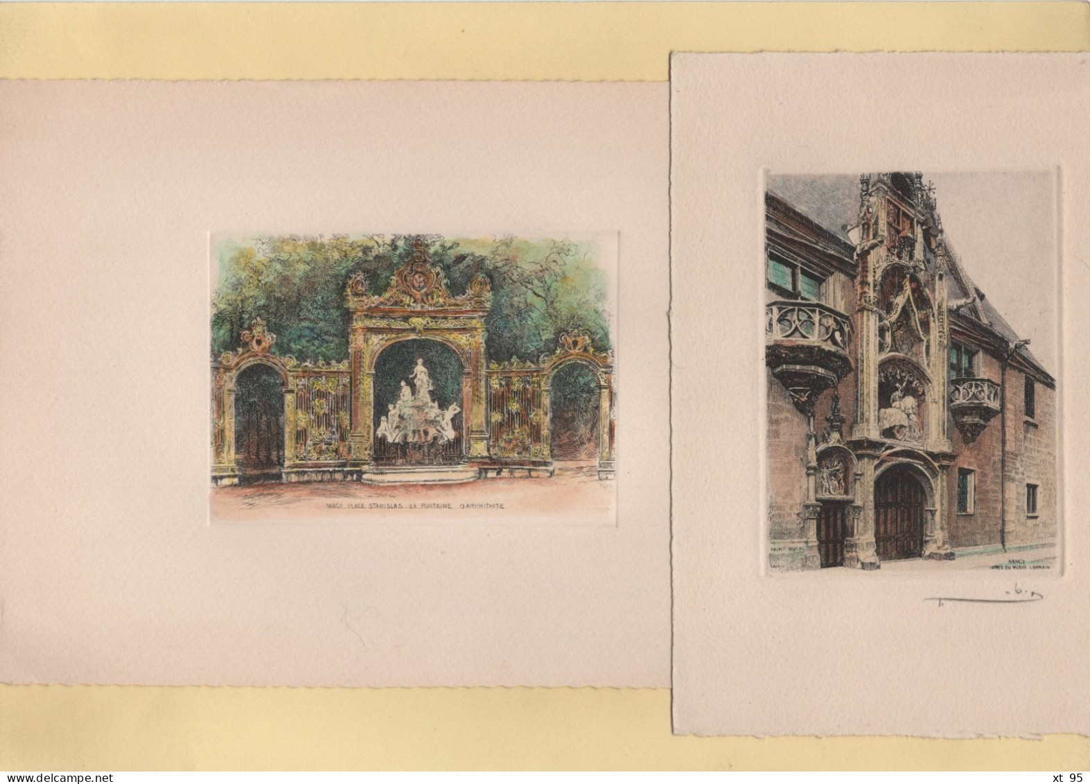 Nancy - Lot De 2 Gravures Colorisées - Other & Unclassified