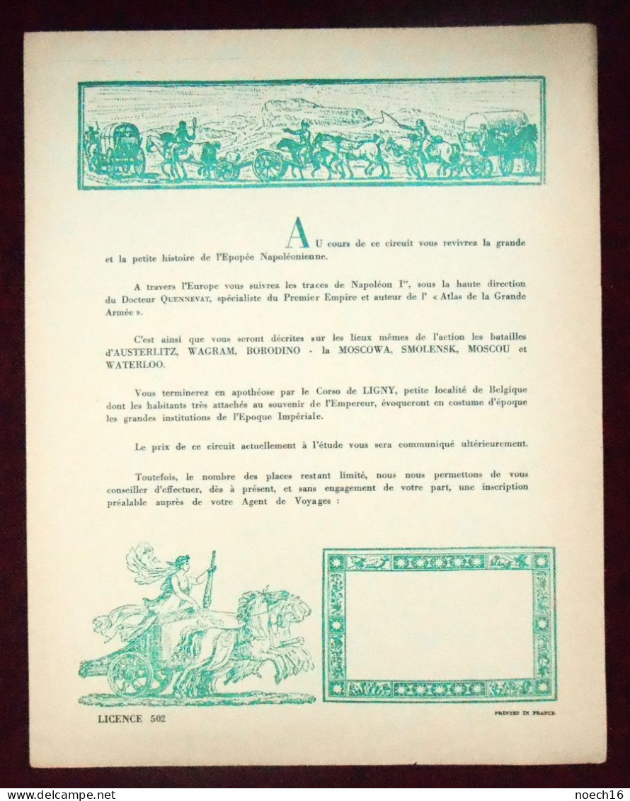 2 Programmes 1969  "Croisière Impériale" & "La Route Des Grognards"/ Paquebot France - 200ème Anniversaire De Napoléon - Programmes