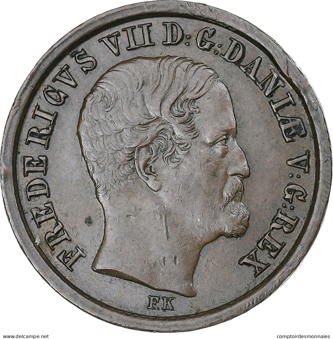 Danemark, Frederik VII, 1 Rigsbankskilling, 1853, Copenhagen, SUP, Cuivre - Danemark