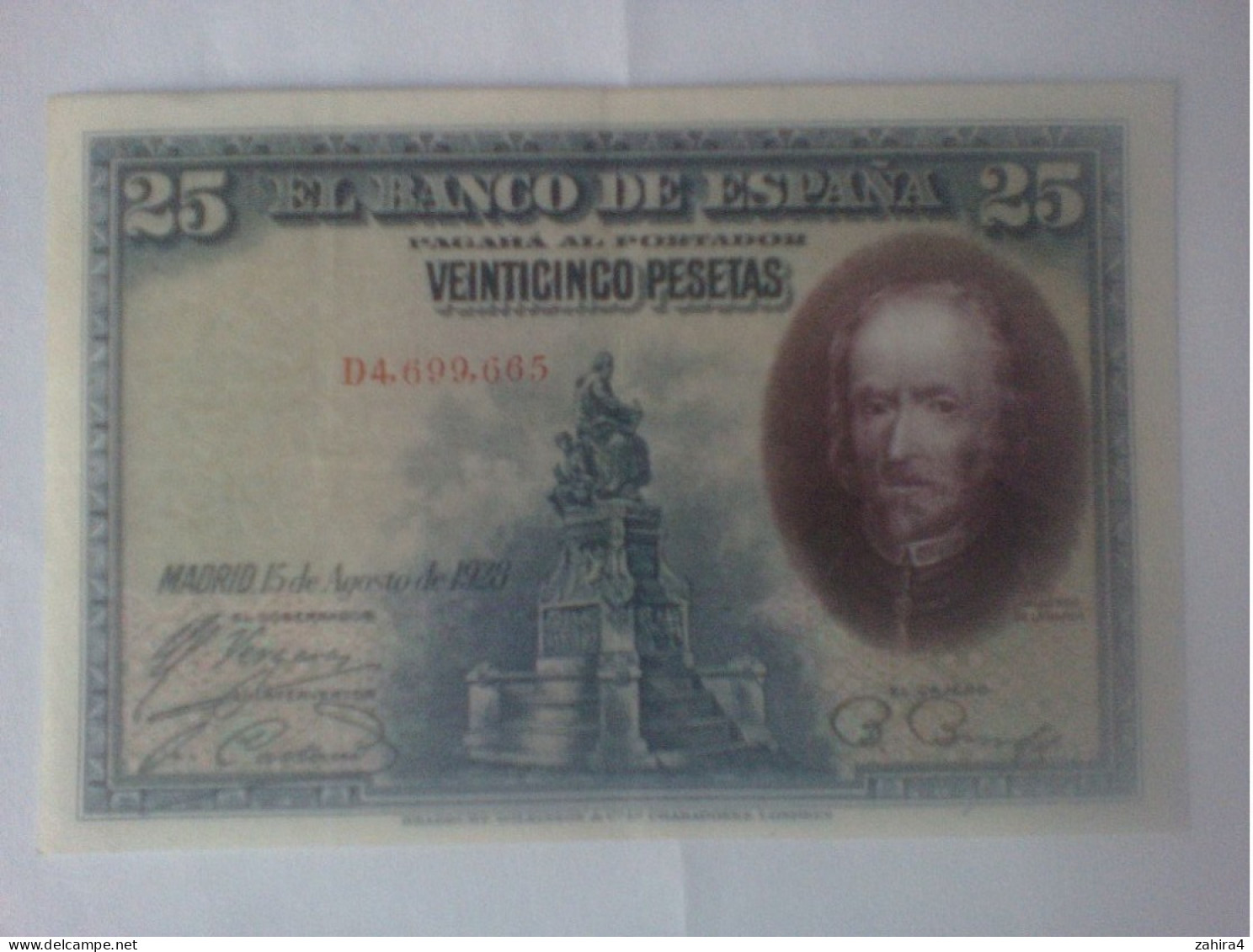 Calderon De La Barca - 25 Pesetas - Madrid 15 Agosto 1928 - D4.699.665 - 1-2-5-25 Peseten