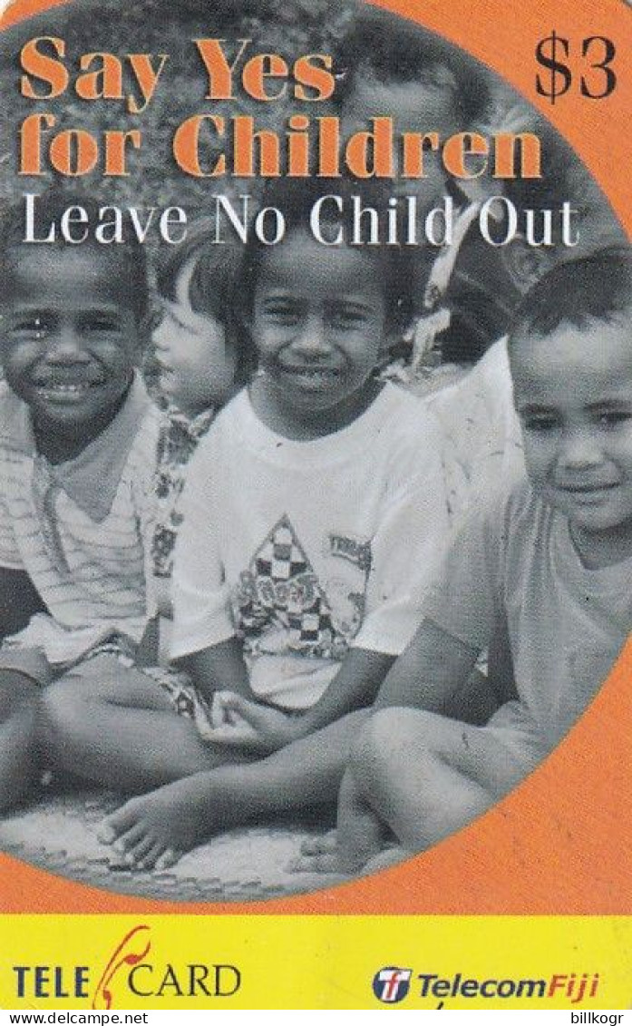 FIJI ISL. - Say Yes For Children, Telecom Fiji Prepaid Card $3, CN : 99182, Exp.date 31/03/03, Used - Fidschi