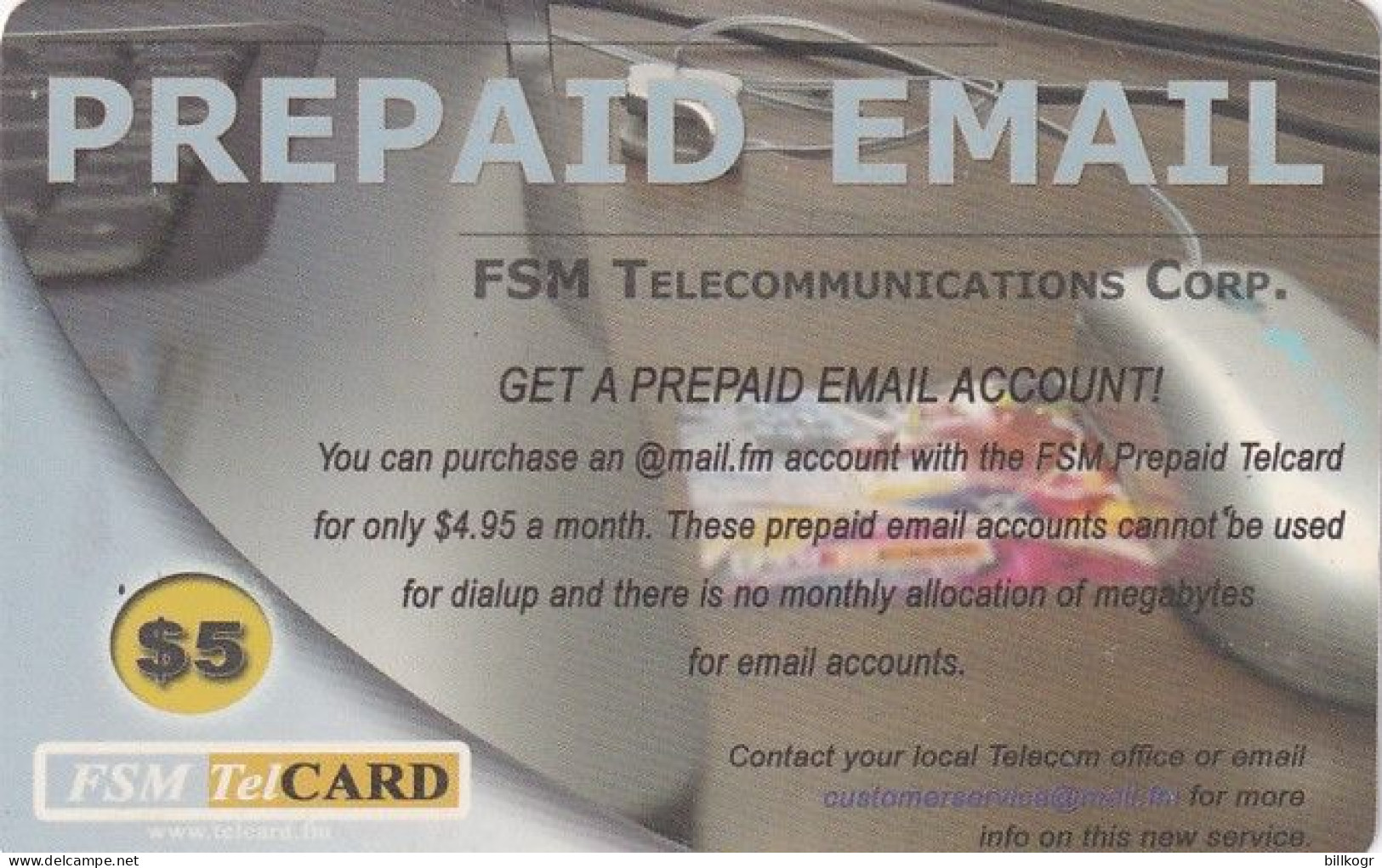 MICRONESIA - Prepaid Email, FSM Tel Prepaid Card $5, Used - Micronesia