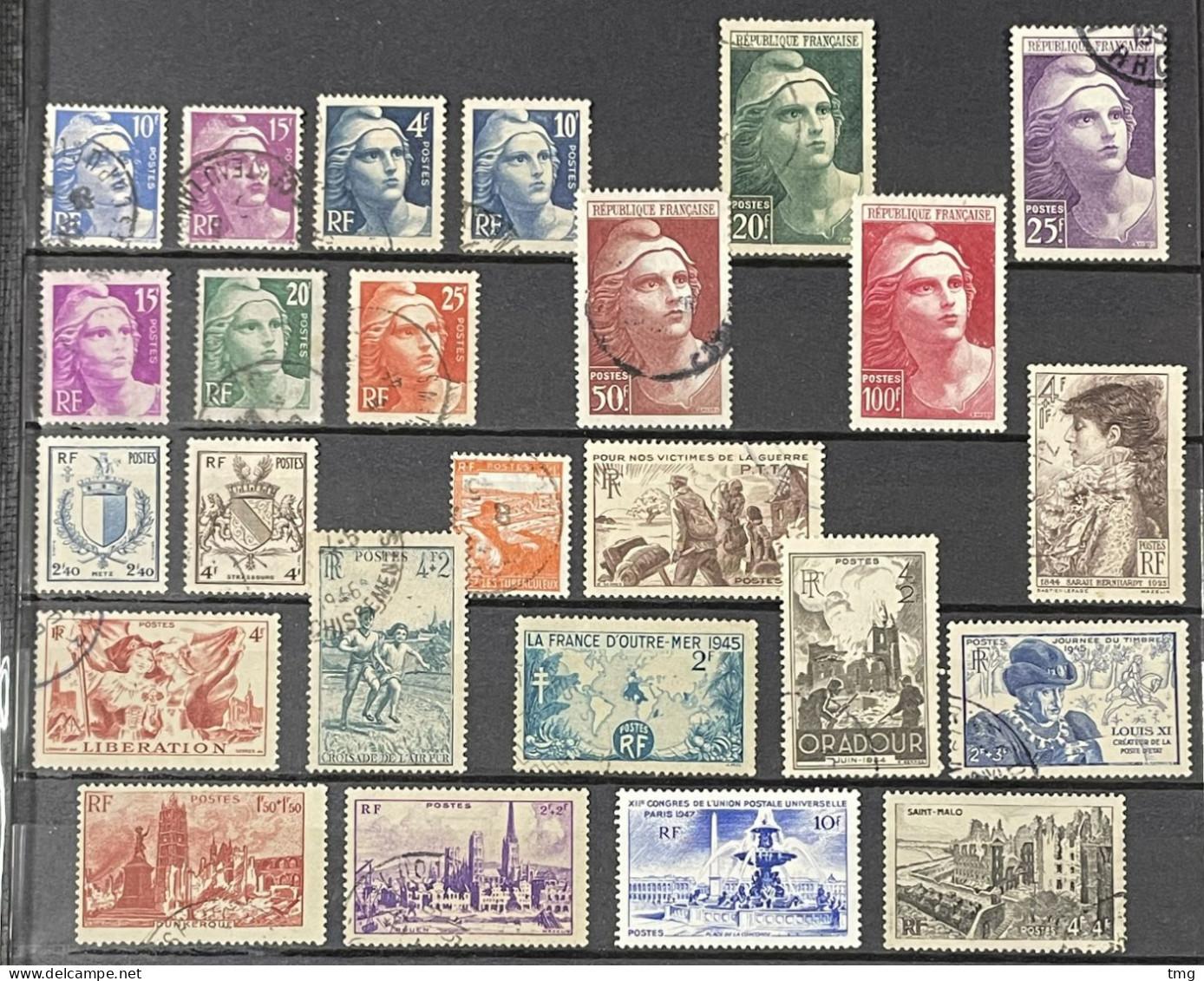 1945 (°) Oblitérés Année Complète YT 669 à 747 - 85+1 Valeurs (côte 45 €) France – 6bleu - 1940-1949