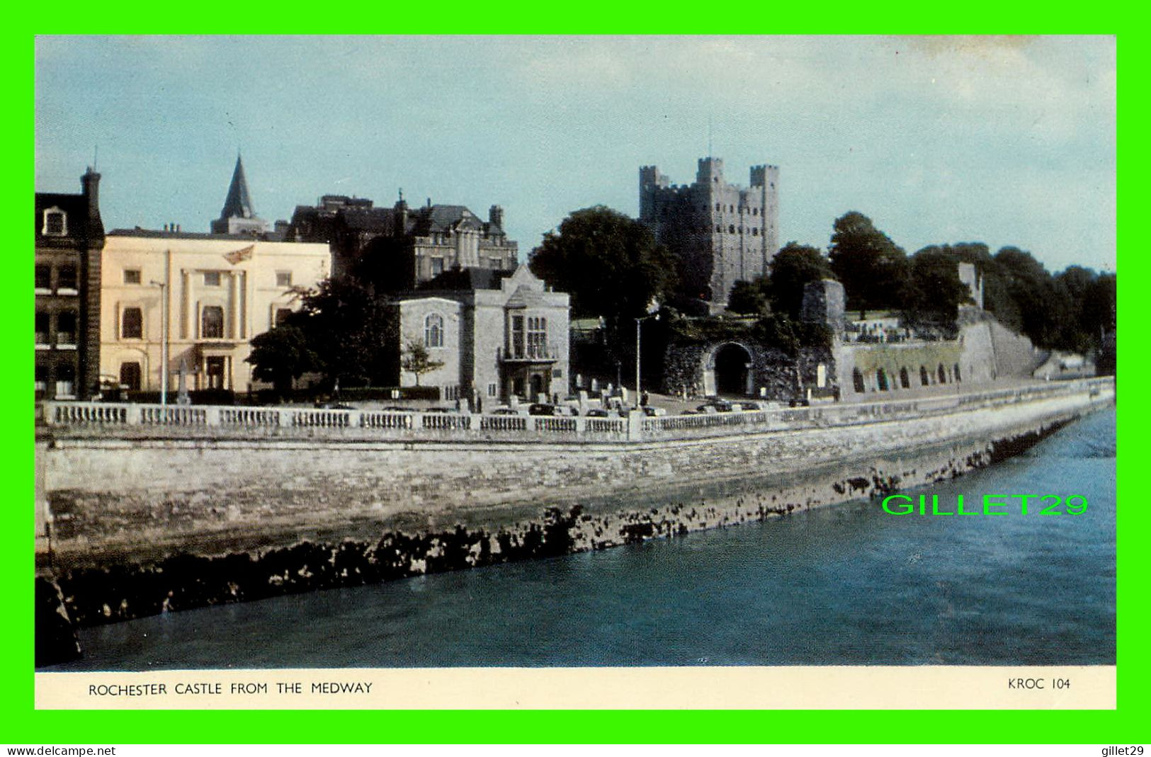 ROCHESTER, KENT, UK - THE CASTLE FROM THE MEDWAY - KROC - REAL COLOUR PHOTOGRAPH - JARROLD & SONS LTD - - Rochester