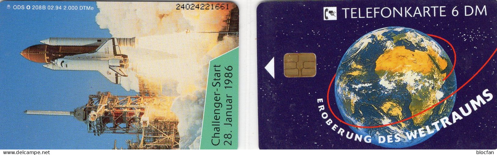 Challener-Start TK O 208 B/1994 ** 35€ 2.000 Exemplar USA Raumflug Mit Neuer Rakete 01/1986 TC NASA Phonecard Of Germany - Raumfahrt