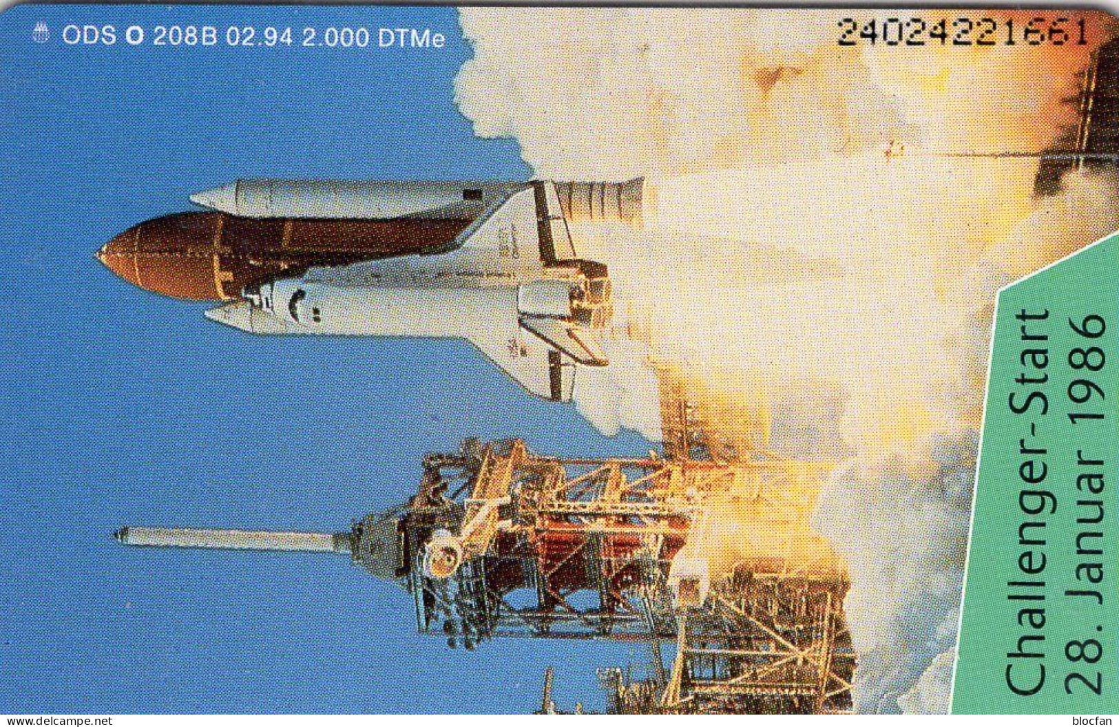 Challener-Start TK O 208 B/1994 ** 35€ 2.000 Exemplar USA Raumflug Mit Neuer Rakete 01/1986 TC NASA Phonecard Of Germany - Espacio