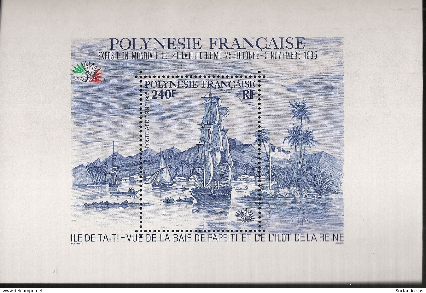 POLYNESIE - 1985 - Bloc Feuillet BF N°YT. 11 - Italia 85 - Neuf Luxe** / MNH / Postfrisch - Blocs-feuillets