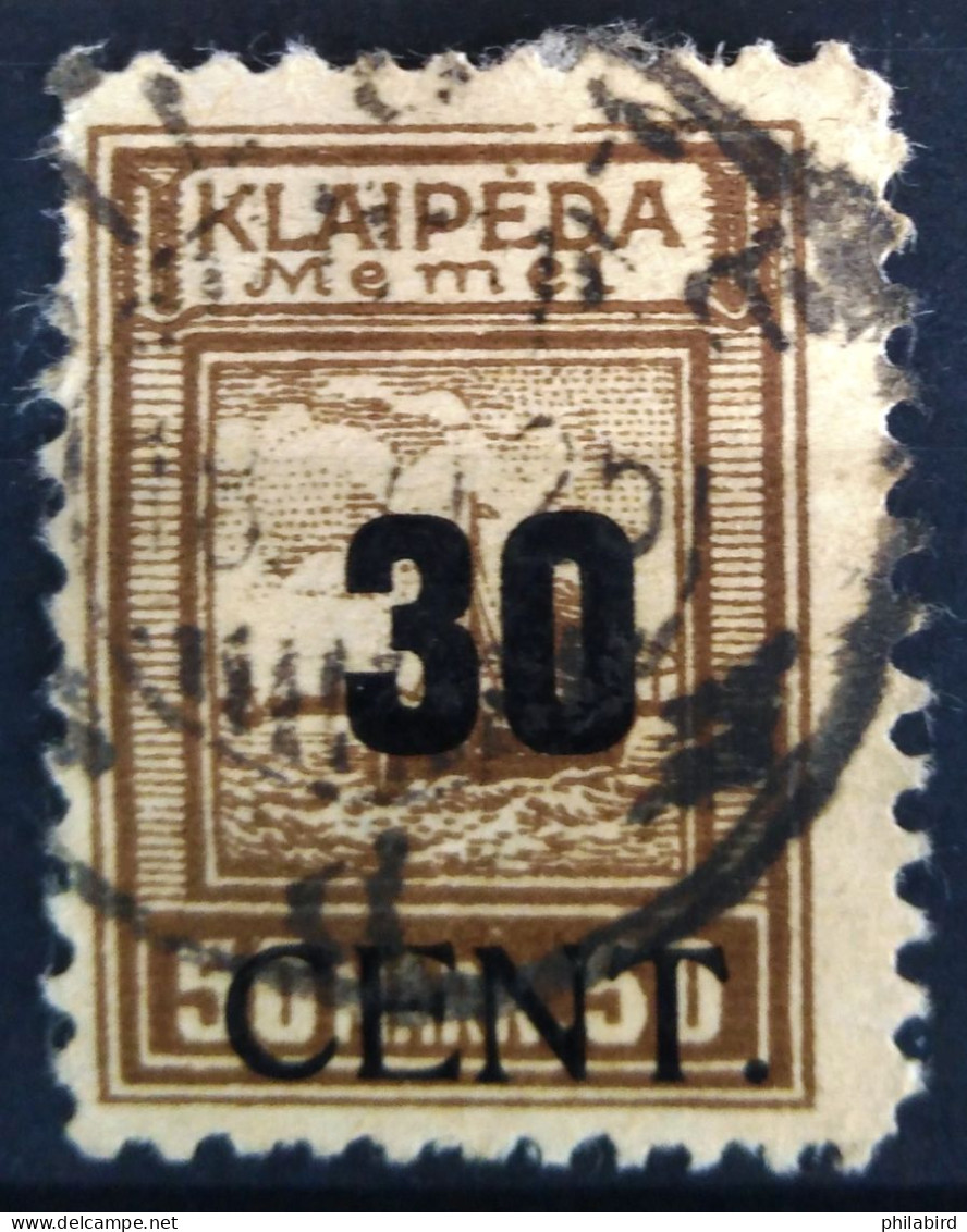 ALLEMAGNE - MEMEL                    N° 157                       OBLITERE - Memel (Klaïpeda) 1923