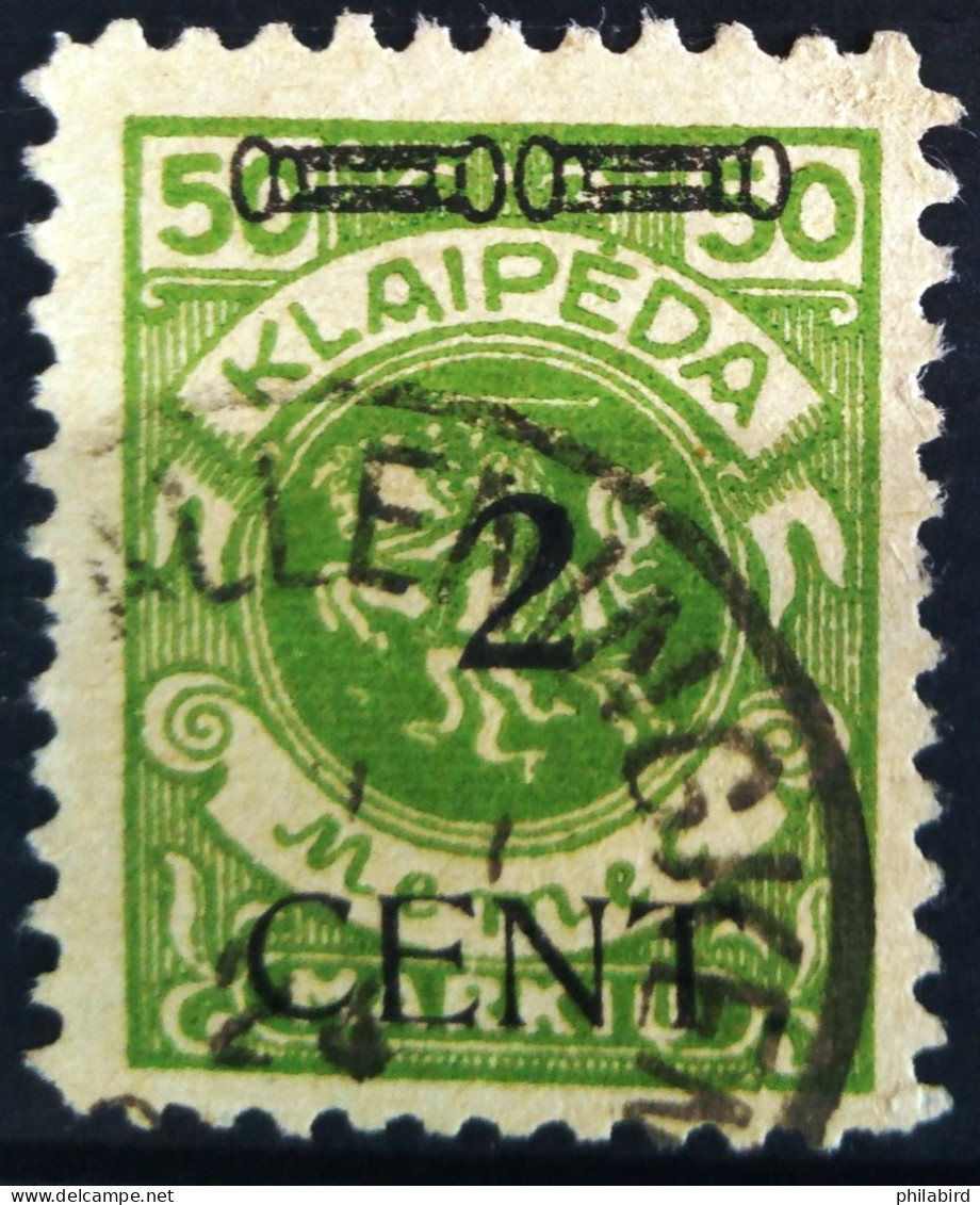 ALLEMAGNE - MEMEL                    N° 140                       OBLITERE - Memel (Klaipeda) 1923