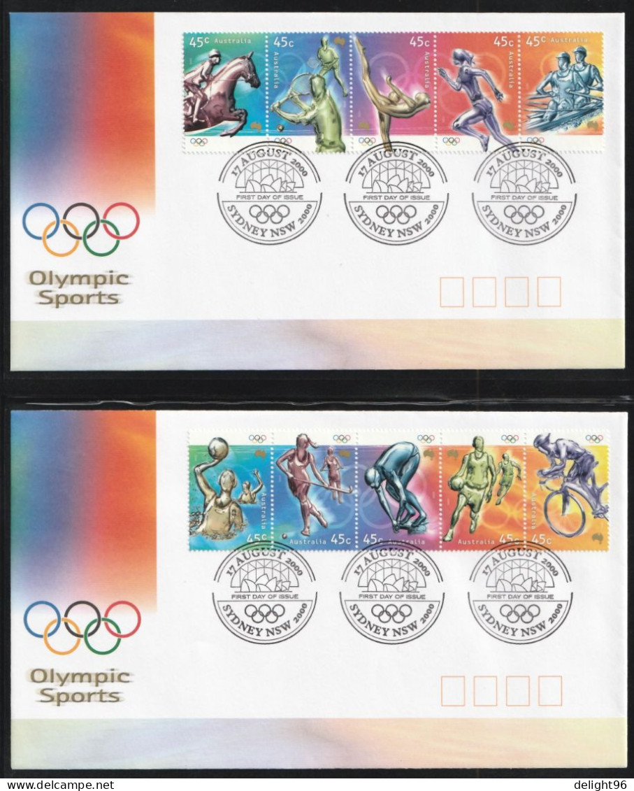 2000 Australia Summer Olympic Games In Sydney: Olympic Sports FDC Set - Zomer 2000: Sydney