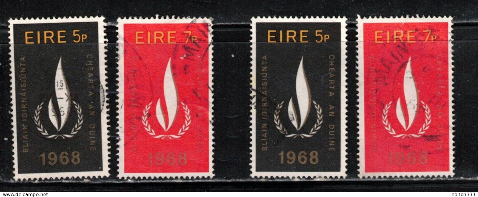 IRELAND Scott # 266-7 Used 2 Sets - Human Rights Year A - Gebraucht