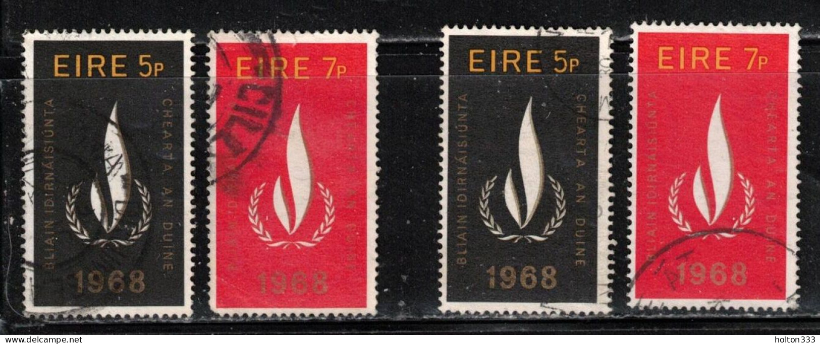 IRELAND Scott # 266-7 Used 2 Sets - Human Rights Year B - Oblitérés