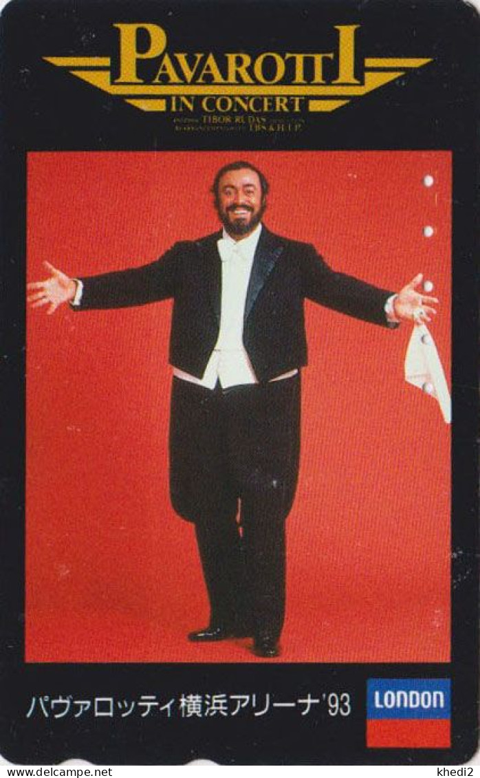 Télécarte JAPON / 110-011 - MUSIQUE - TENOR LUCIANO PAVAROTTI / ITALY - MUSIC JAPAN Phonecard - MUSIK TK - Musik