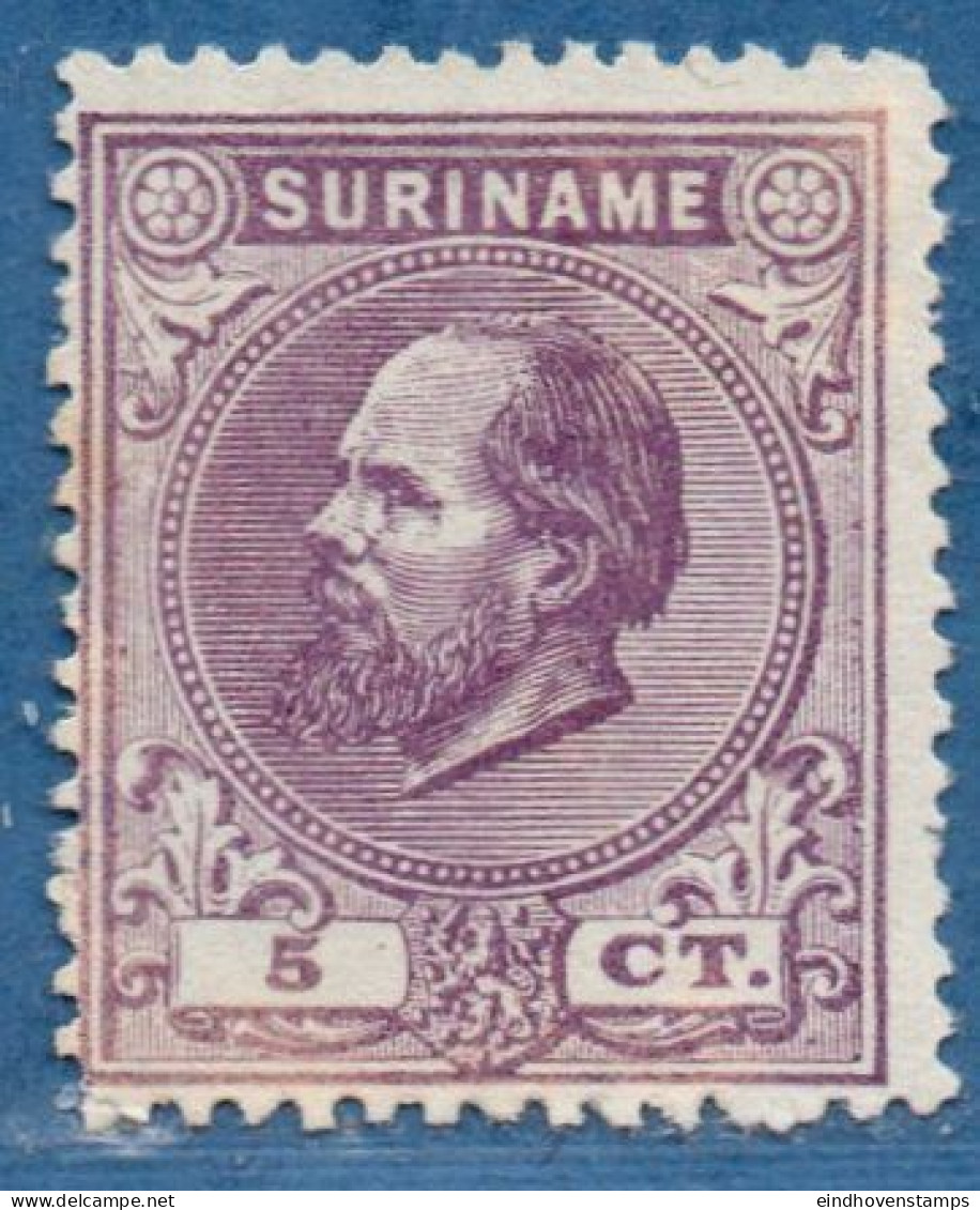 Suriname 1873 5 C Perf 14 Kleine Gaten M Unused No Gum, Small Perforation Holes - Suriname ... - 1975