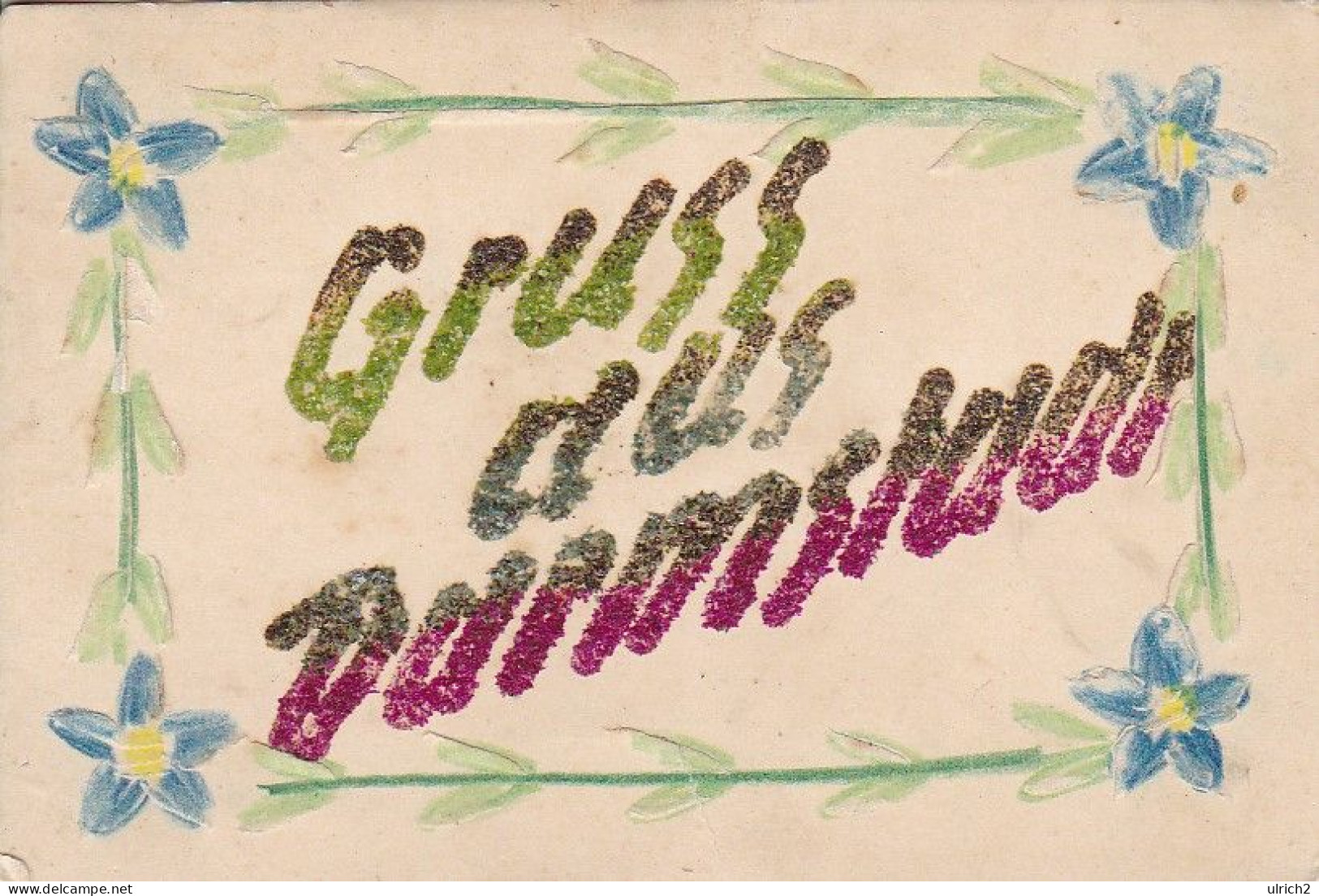AK Gruss Aus Darmstadt - Glitter Künstlerkarte - Feldpost 1918 (66538) - Saluti Da.../ Gruss Aus...