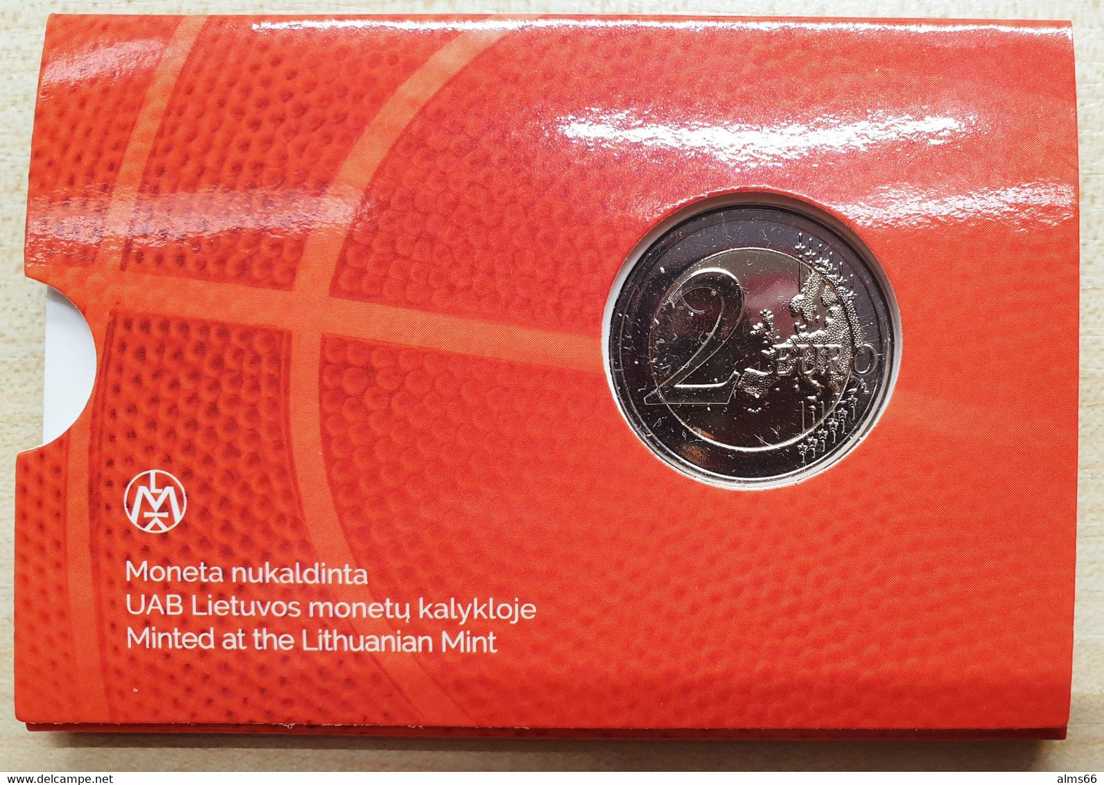 Lithuania 2 Euro 2022 UNC / BU Coincard < Basketball > - Lithuania