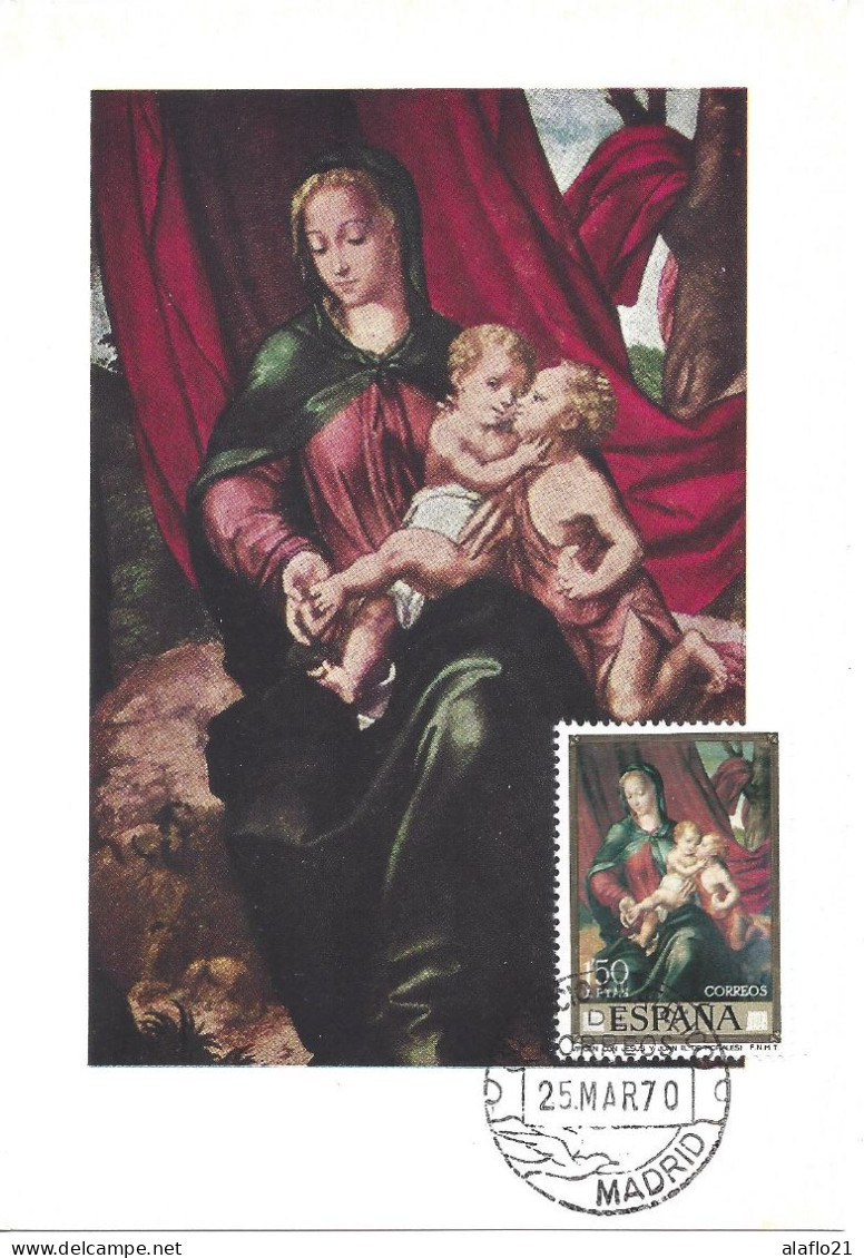 ESPAGNE - CARTE MAXIMUM - Yvert N° 1614 - La VIERGE Et JESUS -  OEUVRE De L. De MORALES - Maximumkarten